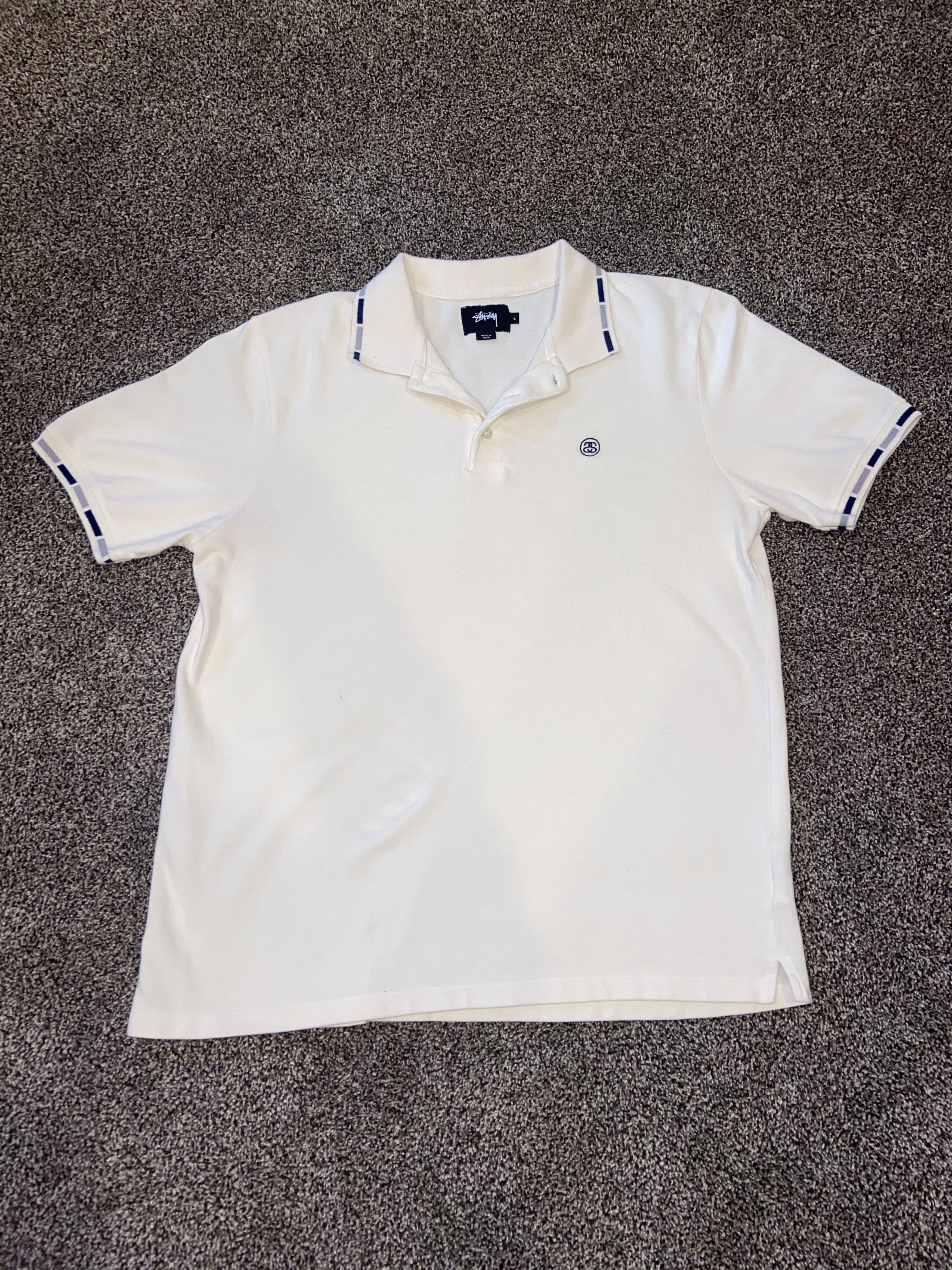 Stussy Stusssy Cream Textured SS Polo Size US L / EU 52-54 / 3 - 2 Thumbnail