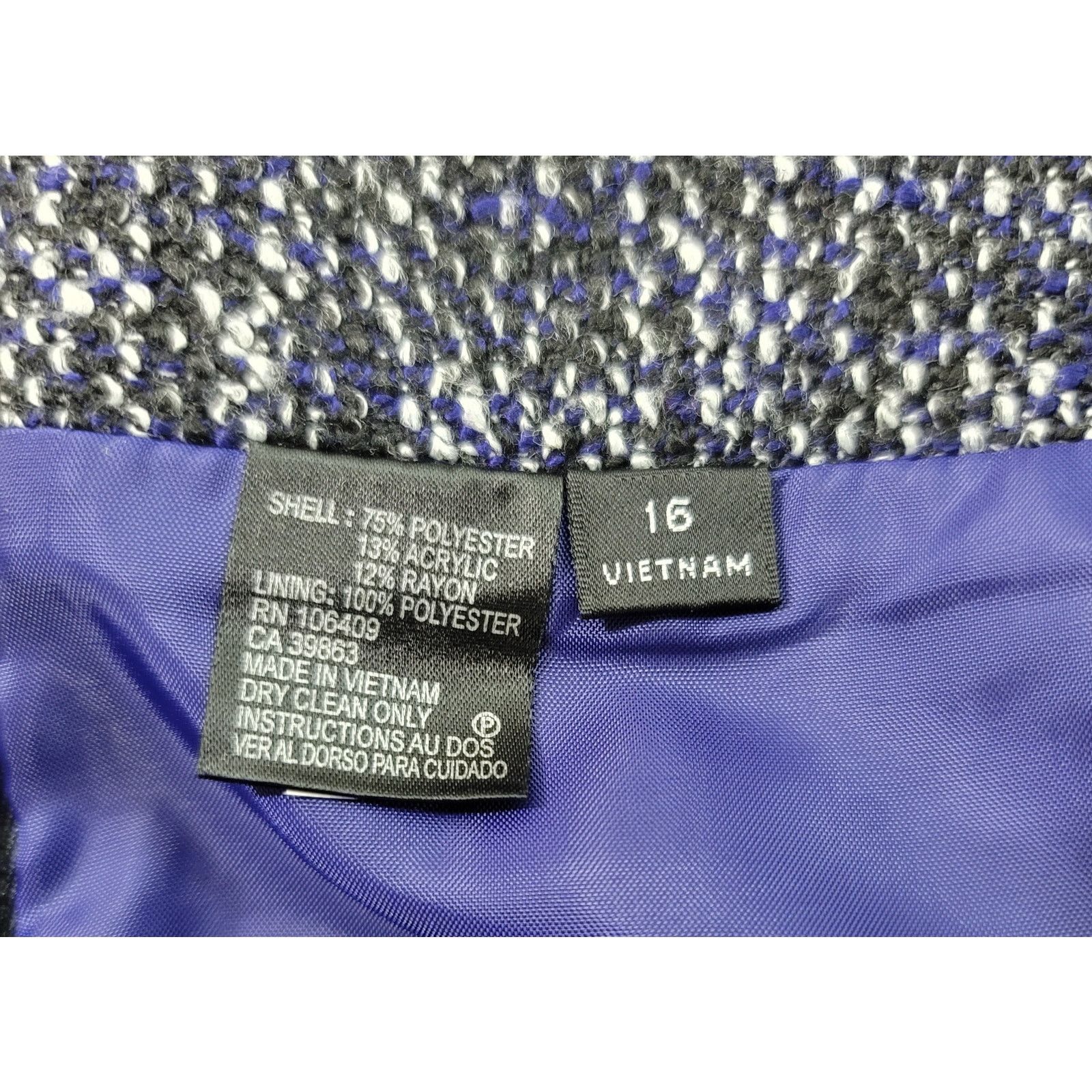 Other Tahari Black White Blue Marled Pencil Skirt 16 Lightweight Size 38" / US 16 / IT 52 - 4 Thumbnail