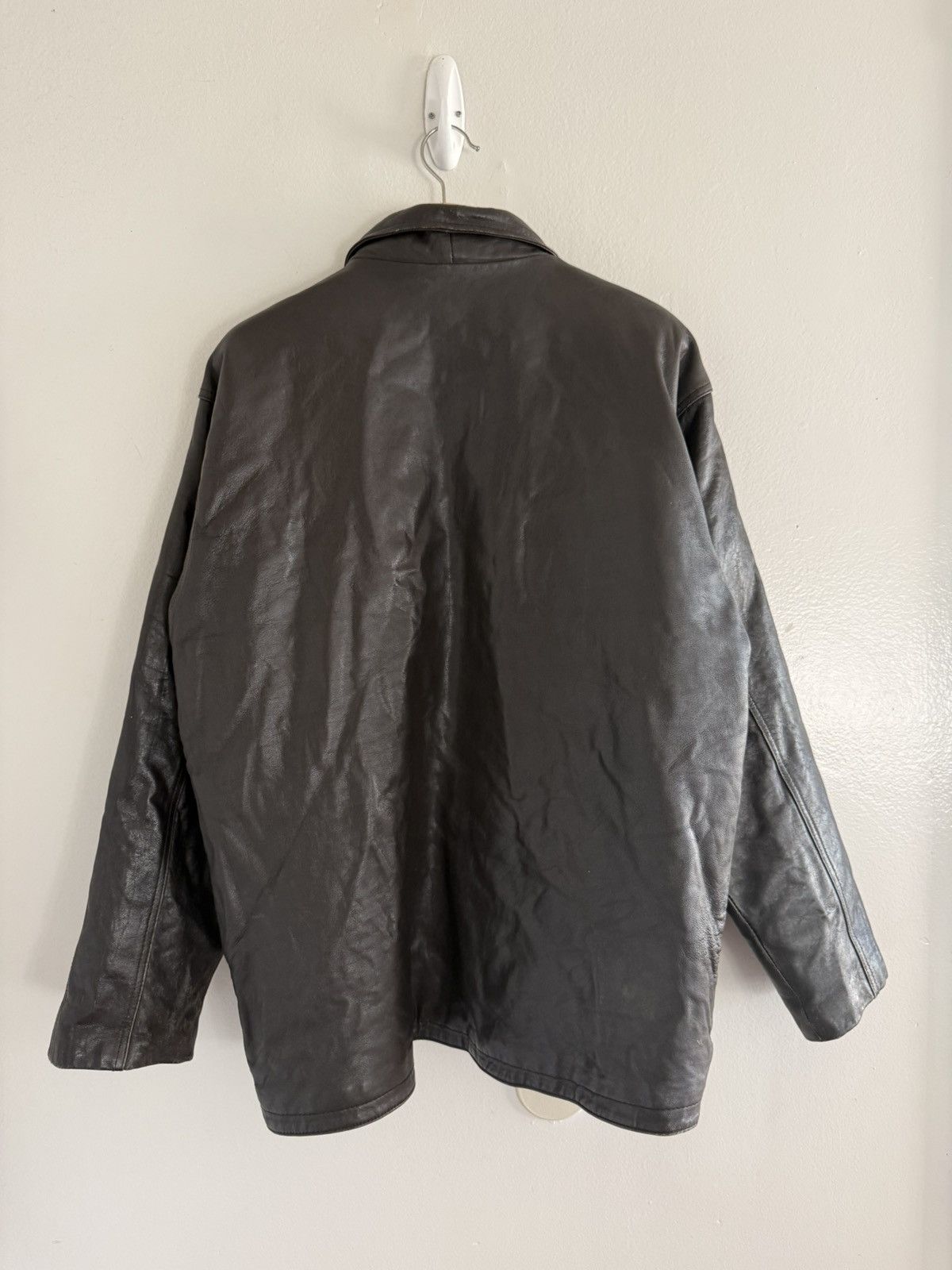 Vintage Vintage Leather Aged Zip Filled Lined Blouson Jacket Brown Size US L / EU 52-54 / 3 - 9 Thumbnail