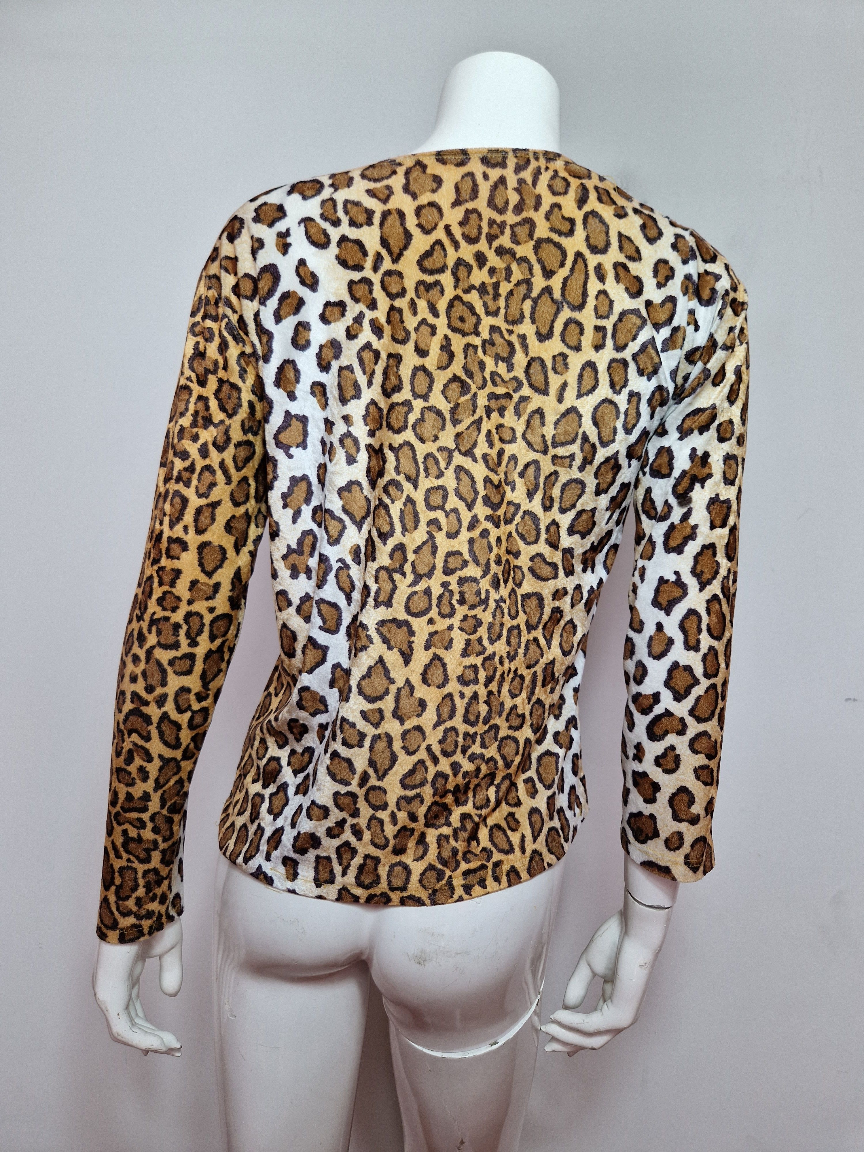 Vintage vintage panther leopard print velvet mesh top gaultier Size S / US 4 / IT 40 - 6 Thumbnail
