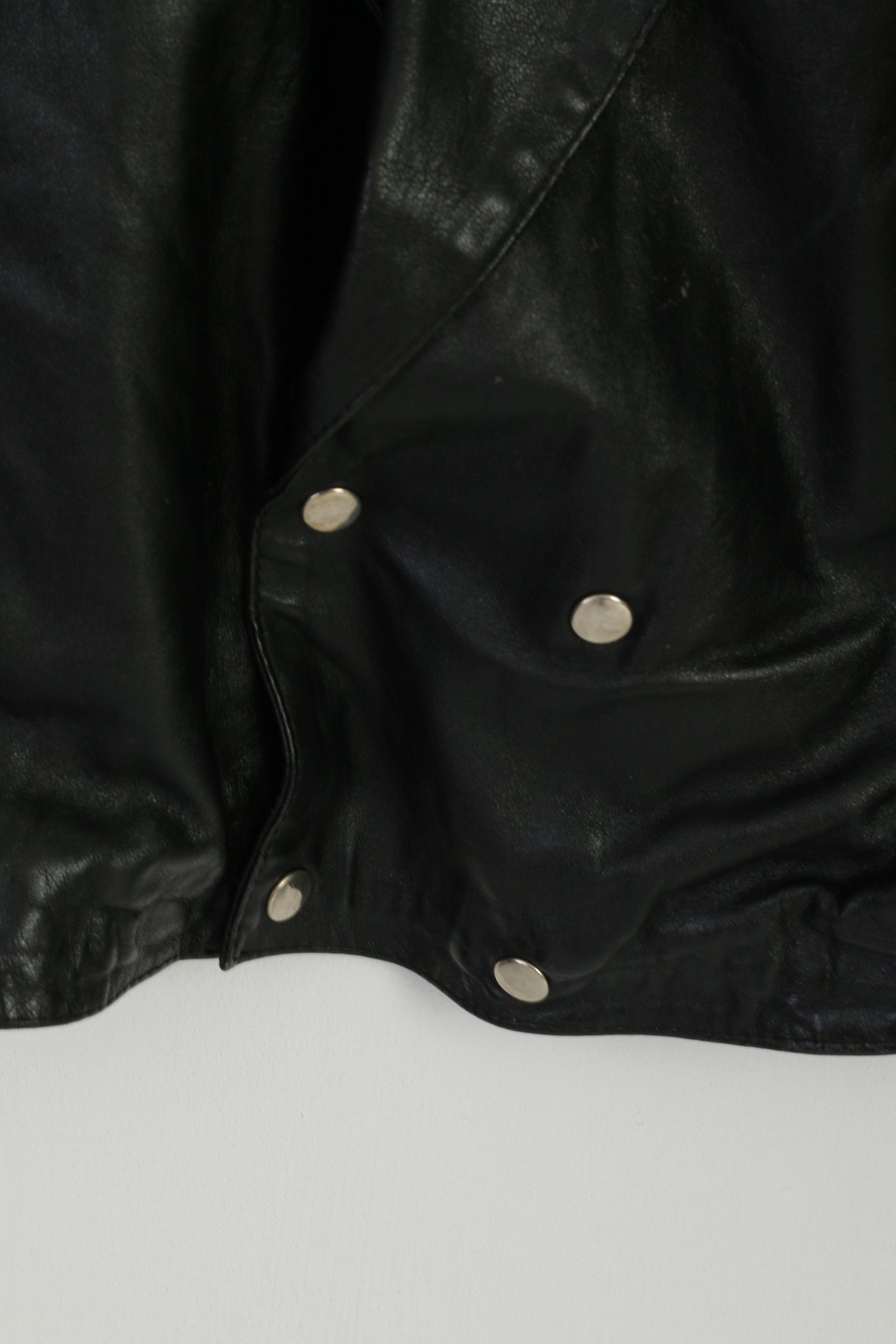 Vintage Stephano Women XL Jacket Black Leather Bomber 2515 Size XL / US 12-14 / IT 48-50 - 5 Thumbnail