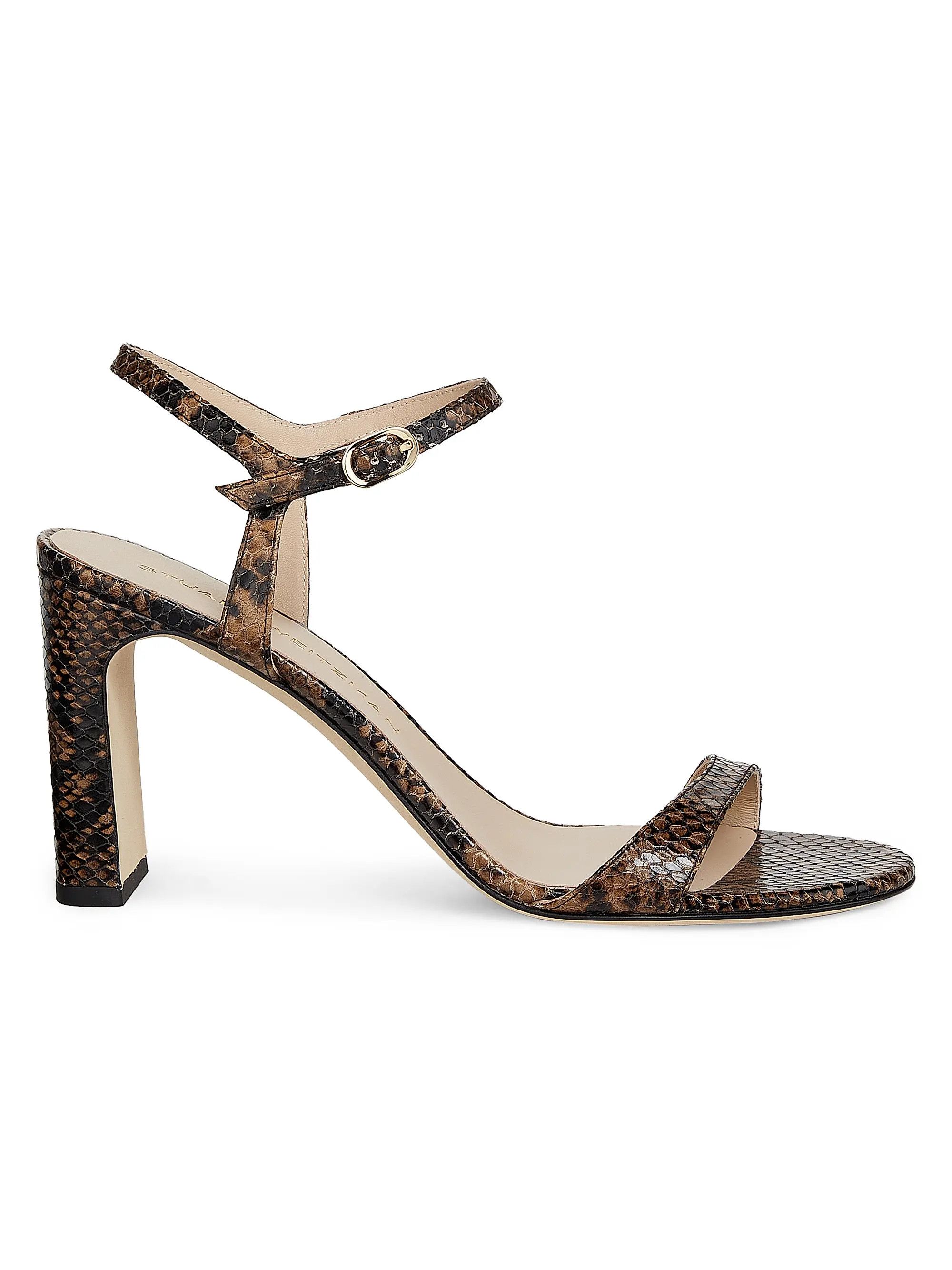 Stuart Weitzman os11x0126 Babette 85mm Snake-Embossed Sandals Size US 11 / IT 41 - 1 Thumbnail