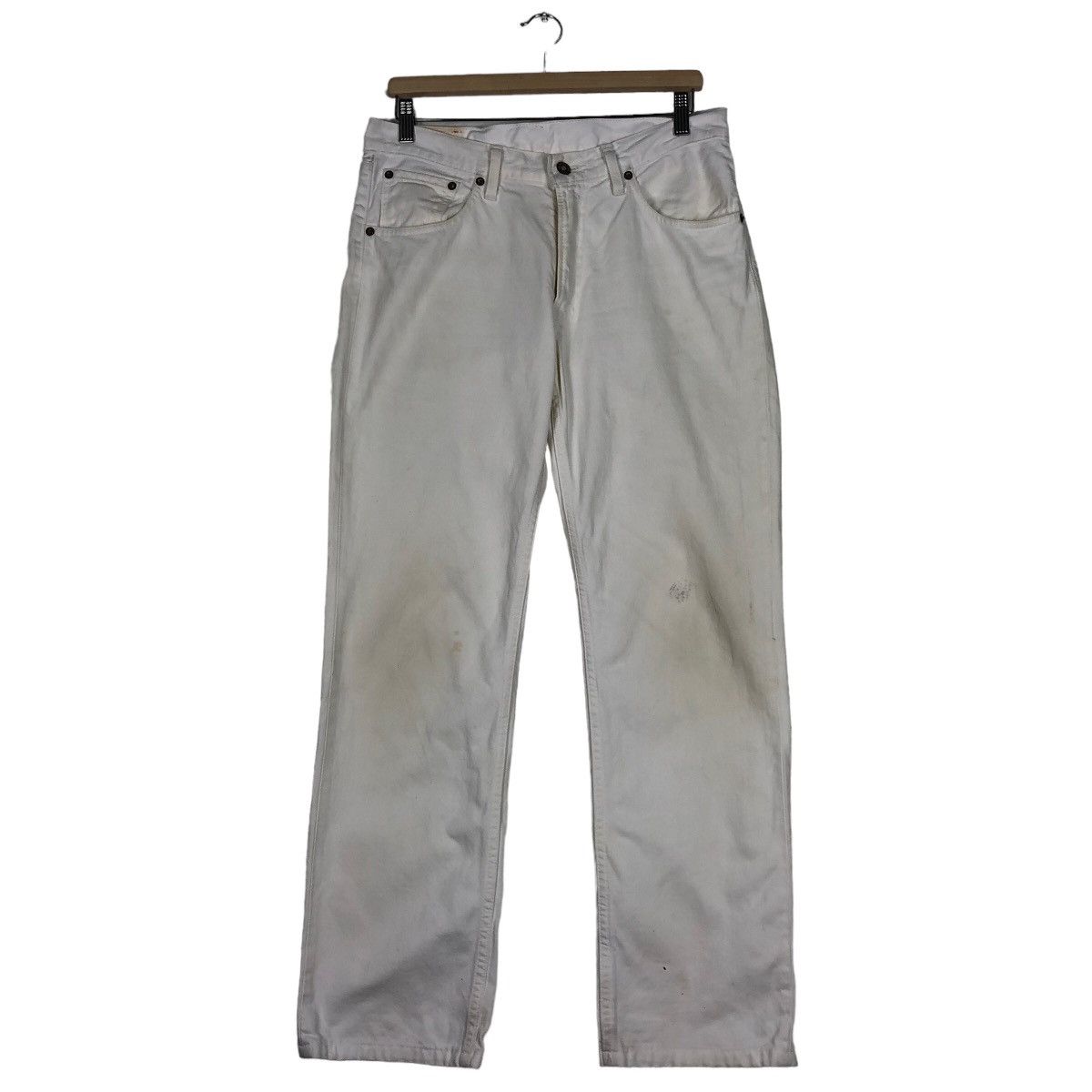 Levi's 🔥Used Stain Vintage Levis White Denim Jeans Size US 34 / EU 50 - 1 Thumbnail