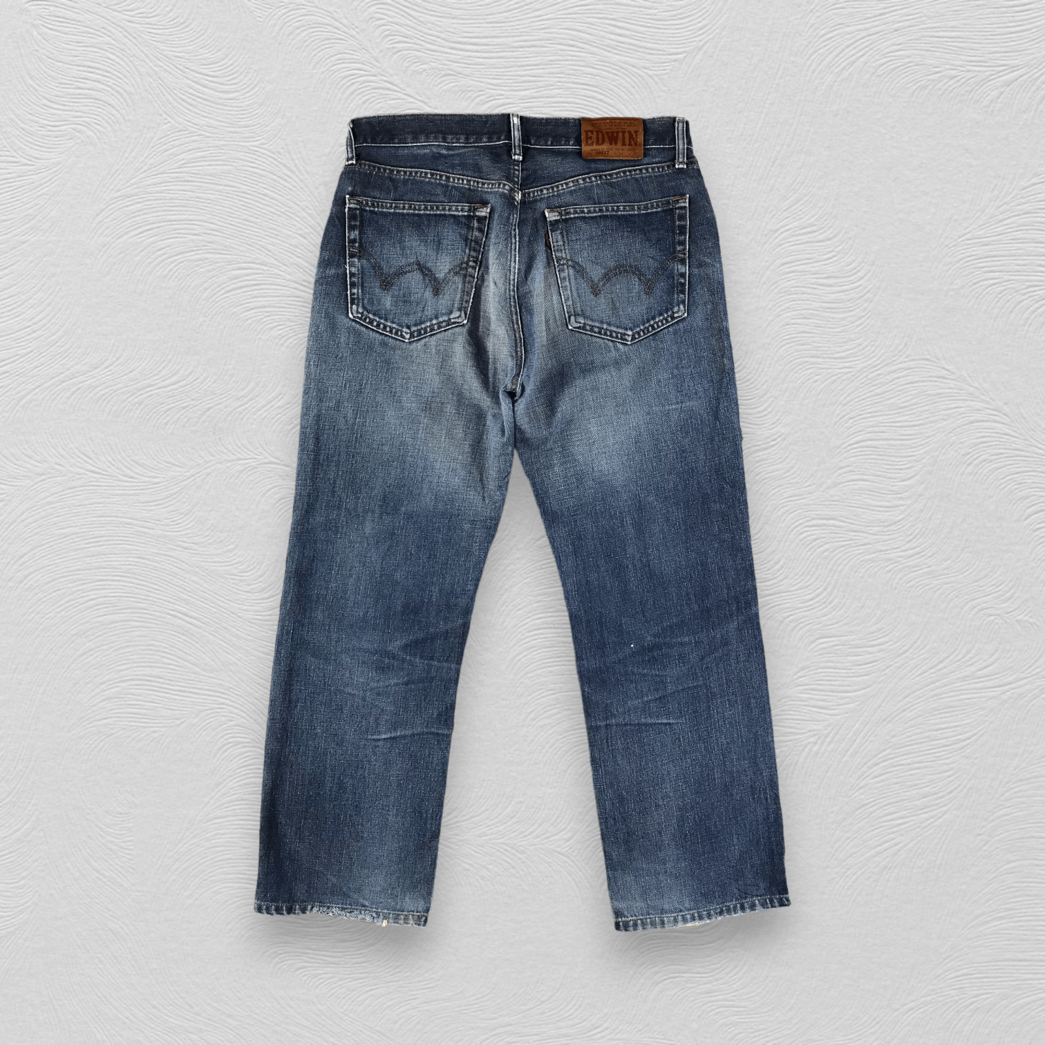 Edwin Vintage Edwin 503 Jeans Faded Blue Distressed Denim KJ1682 Size US 33 - 2 Thumbnail