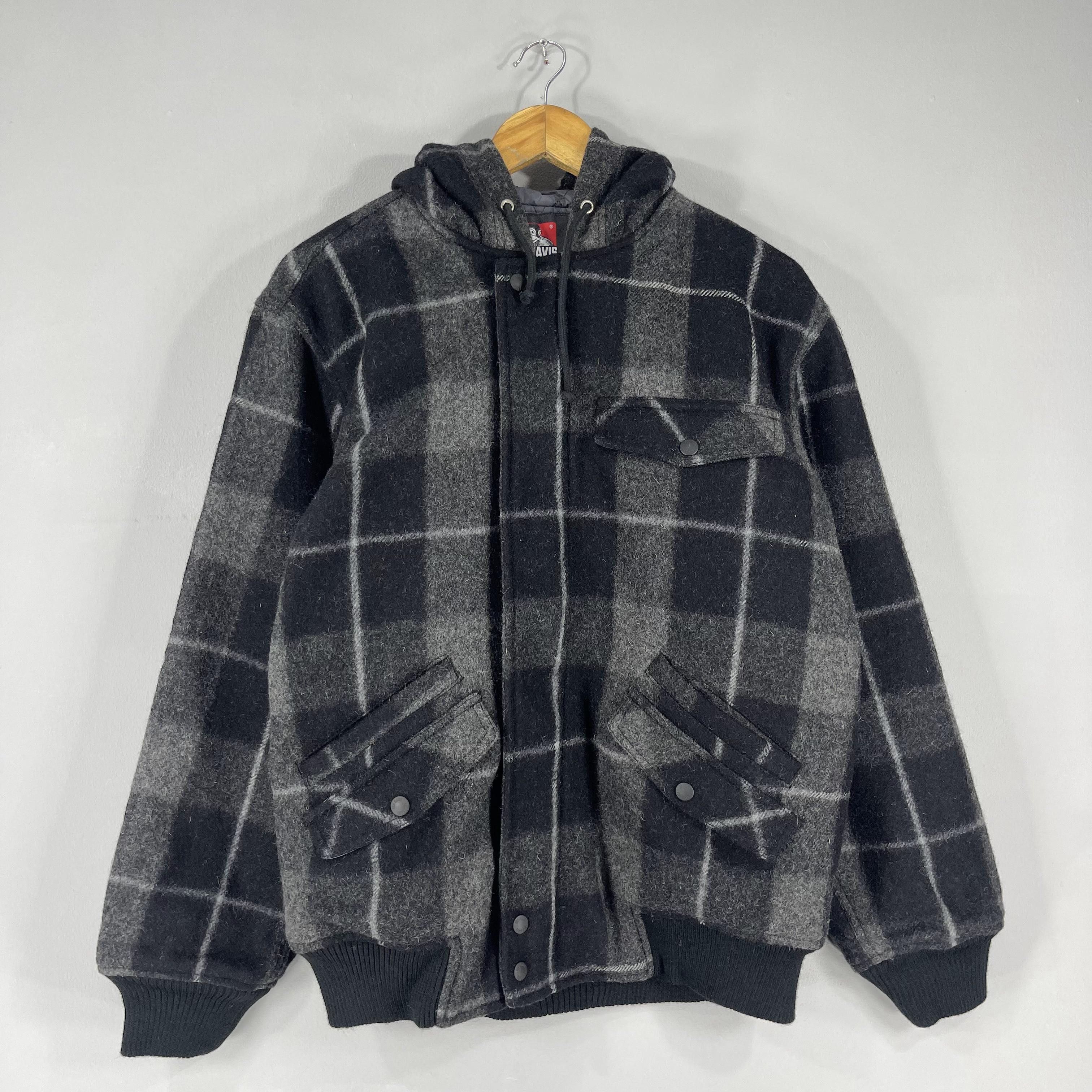 Ben Davis Vintage 90s BEN DAVIS Checkered Tartan Black Wool Jacket Size US M / EU 48-50 / 2 - 4 Thumbnail