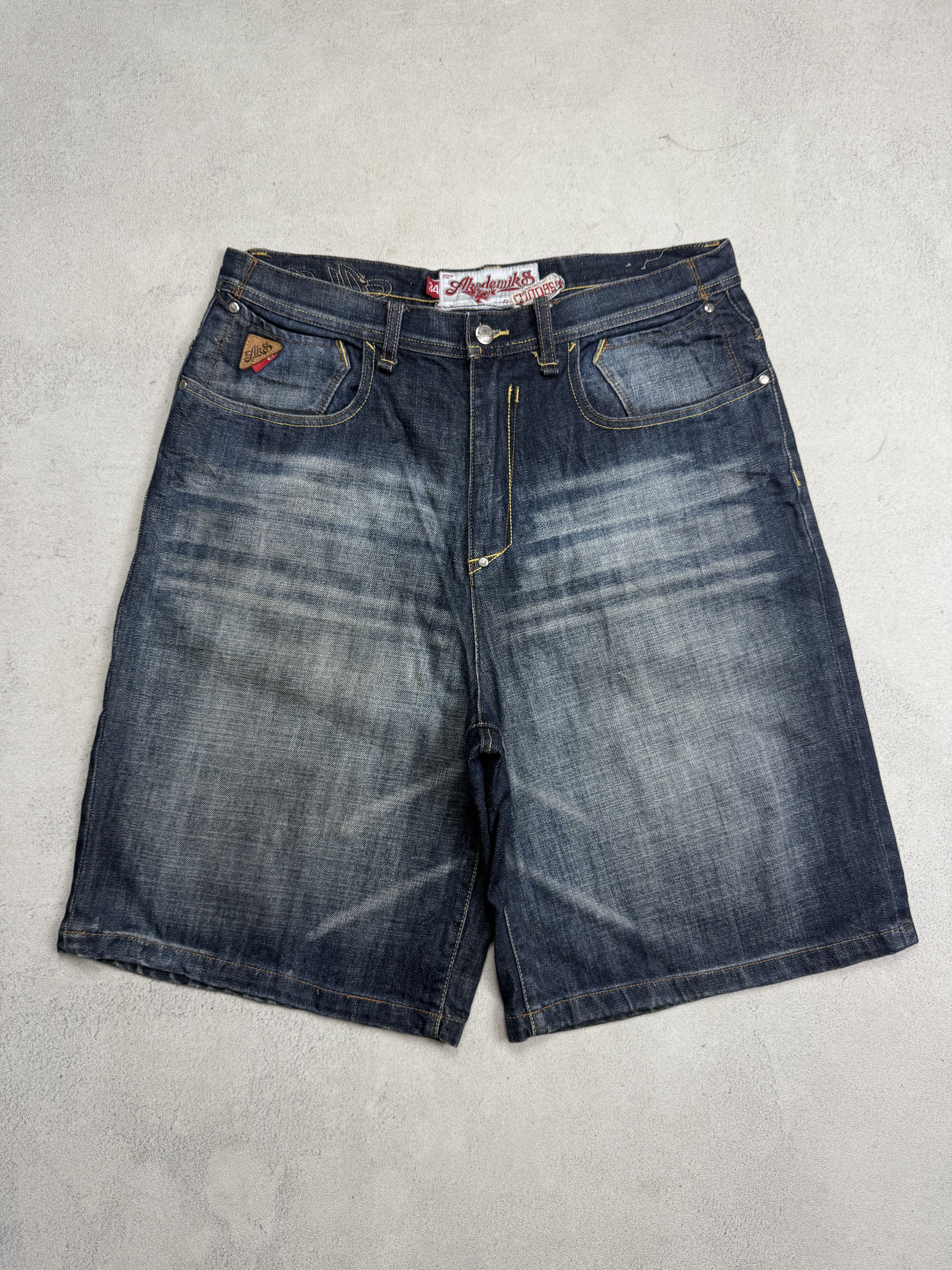 Akademiks Vintage Y2K Akademiks Baggy Shorts Denim Jorts Size US 34 / EU 50 - 1 Thumbnail