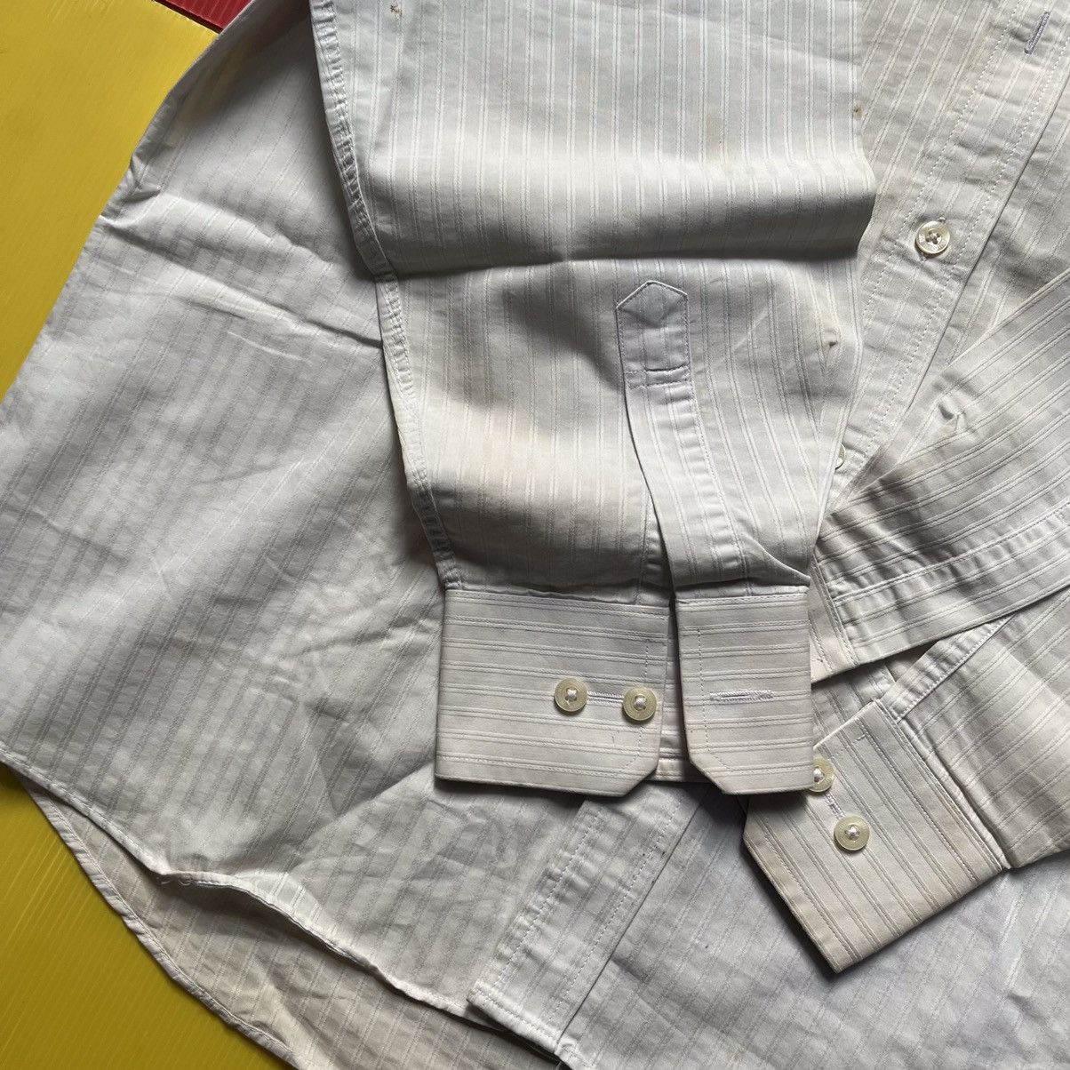Aquascutum × Other UK Vintage Aquascutum of london Shirt long sleeve White stripes Size US XL / EU 56 / 4 - 4 Thumbnail