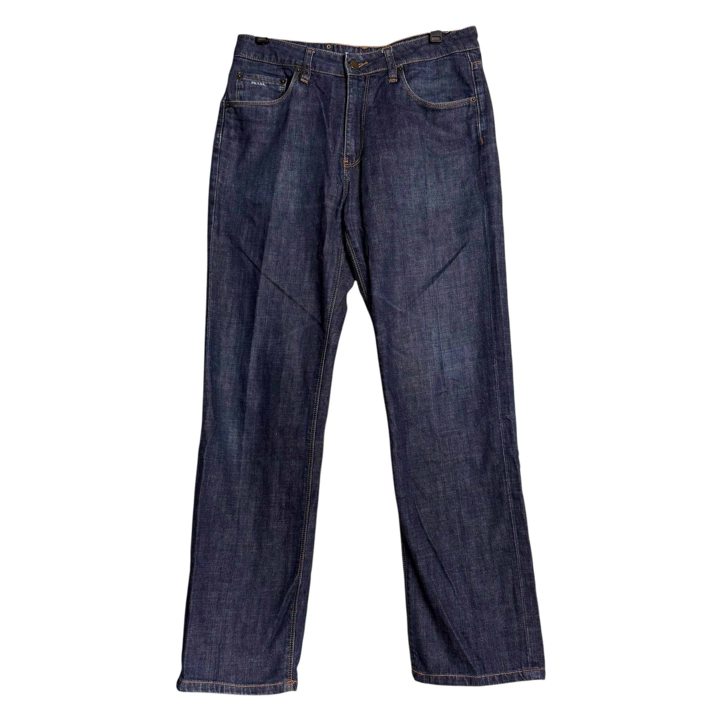 Prada 🔥RARE🔥Vintage Prada Easy Fit Washed Indigo Denim Jeans Size US 33 - 1 Thumbnail
