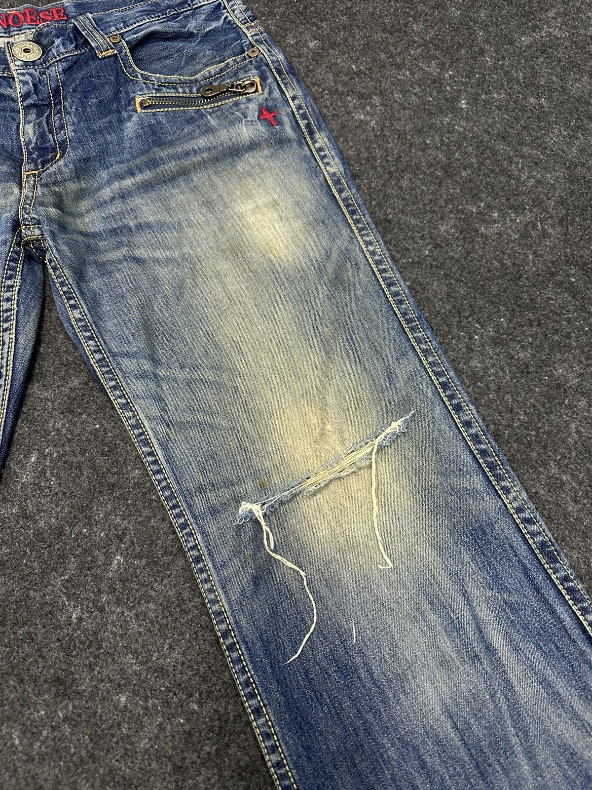 Japanese Brand Genoese Designer Blue Washed Faded Denim 36x33 F56 Size US 36 / EU 52 - 4 Thumbnail