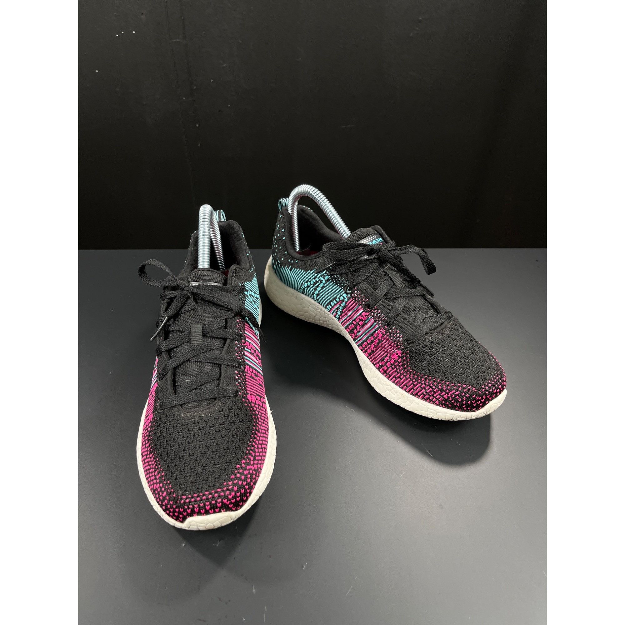 SKECHERS Skechers SKU 7840 Womens Knit Sneakers Pink Teal Low Top Sho Size US 7.5 / IT 37.5 - 1 Thumbnail