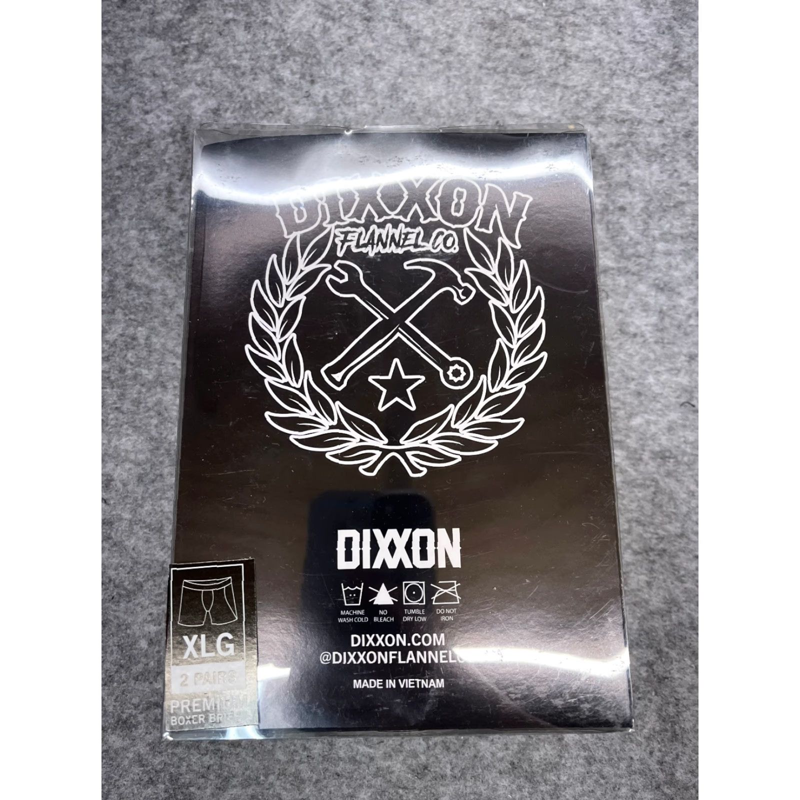 Vintage Dixxon Premium Boxer Briefs Men Extra Large Black Goth Punk Bulldog Two Pack XL Black Solid 2 Piece Underwear Mens Boxer Brief Size 46R - 2 Thumbnail