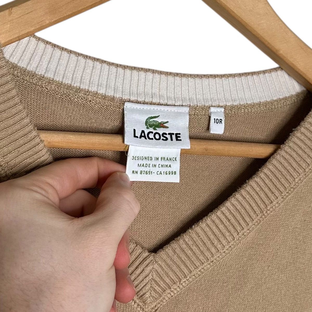 Lacoste Lacoste V Neck Sweater Size US XXL / EU 58 / 5 - 5 Thumbnail