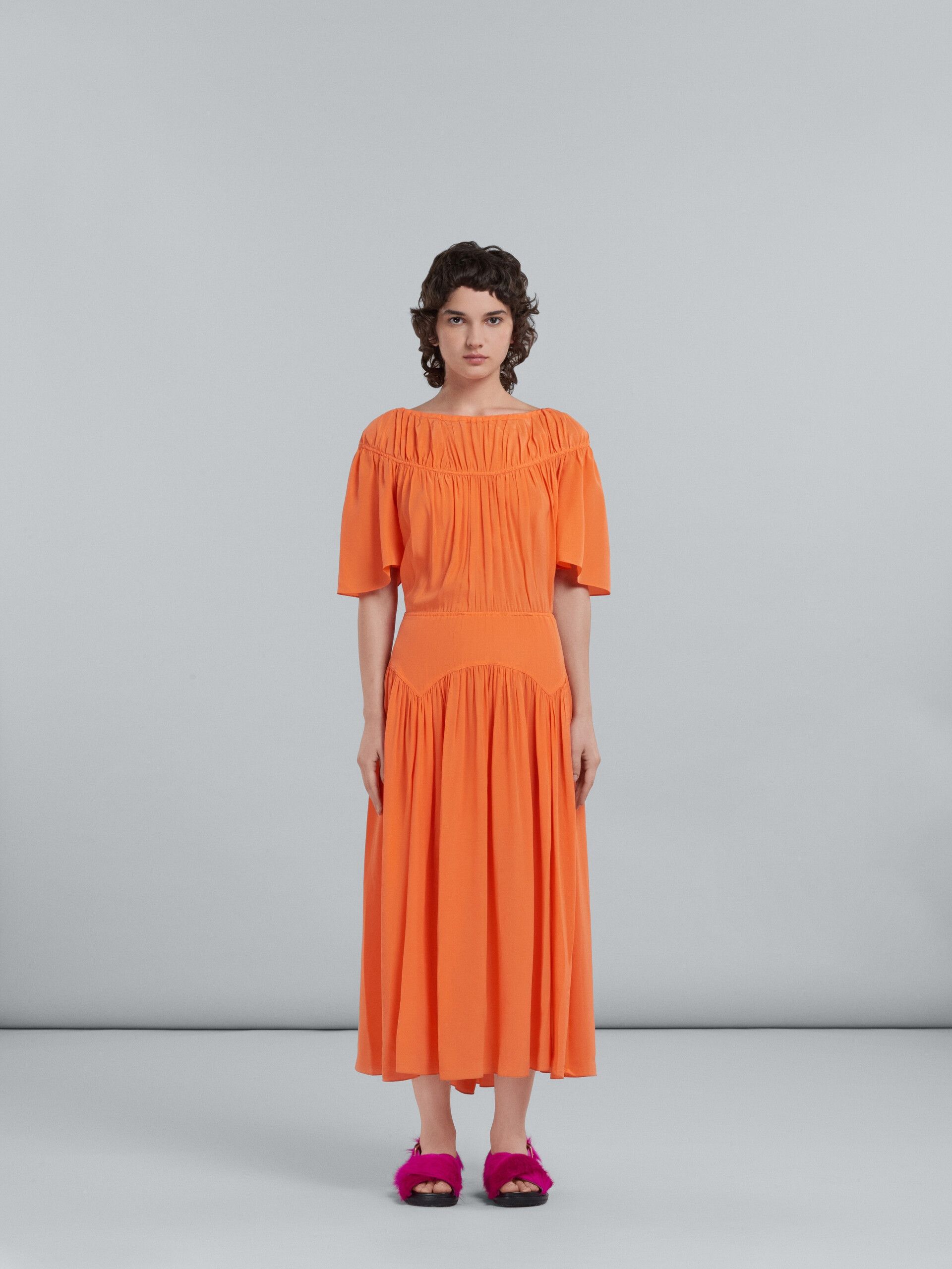 Marni o1y1025 Maxi Dress in Orange Size XS / US 0-2 / IT 36-38 - 4 Thumbnail