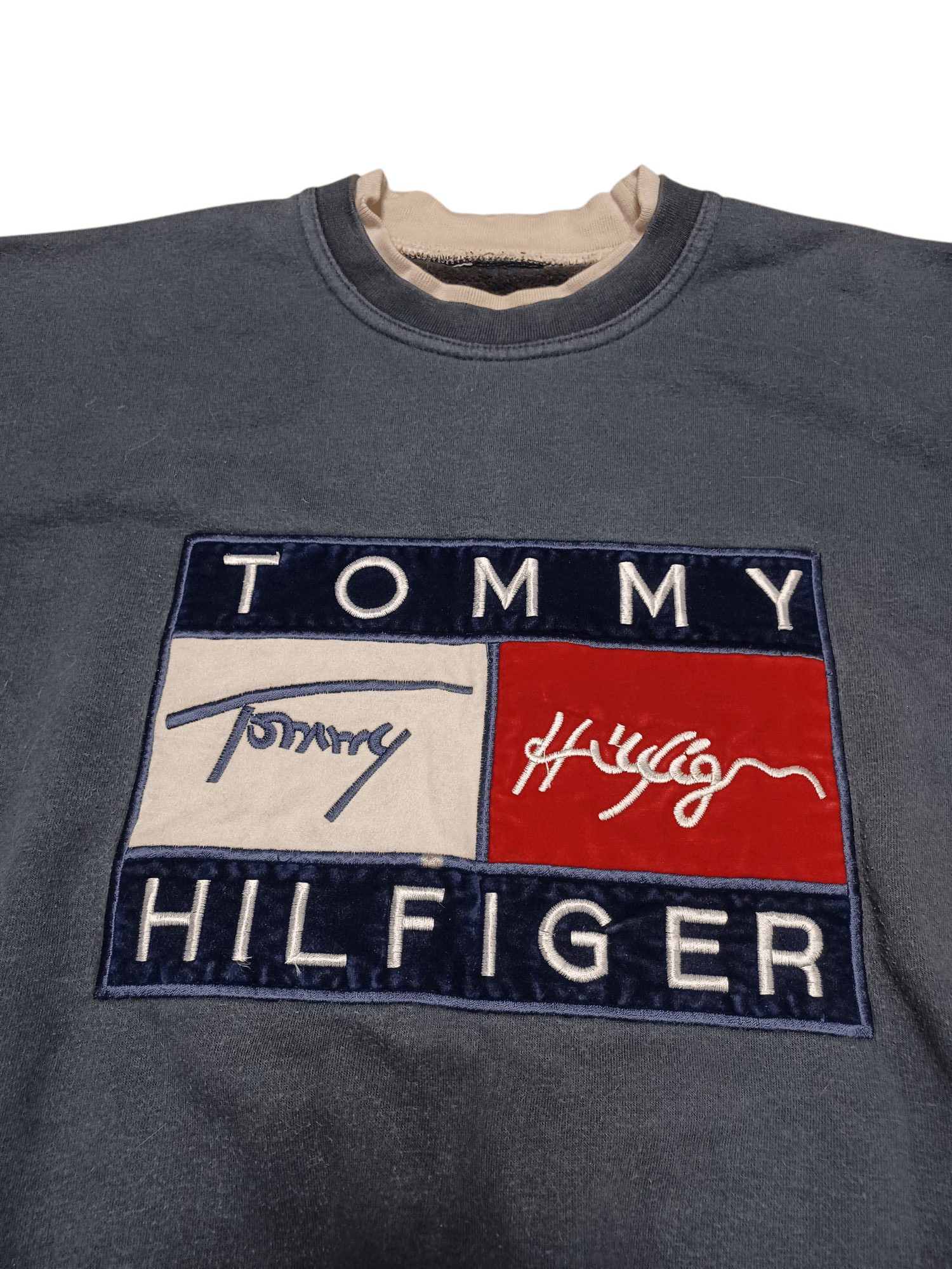 Tommy Hilfiger TOMMY HILFIGER VINTAGE 90S BIGLOGO EMBROIDERED SWEATSHIRT Size US M / EU 48-50 / 2 - 2 Thumbnail