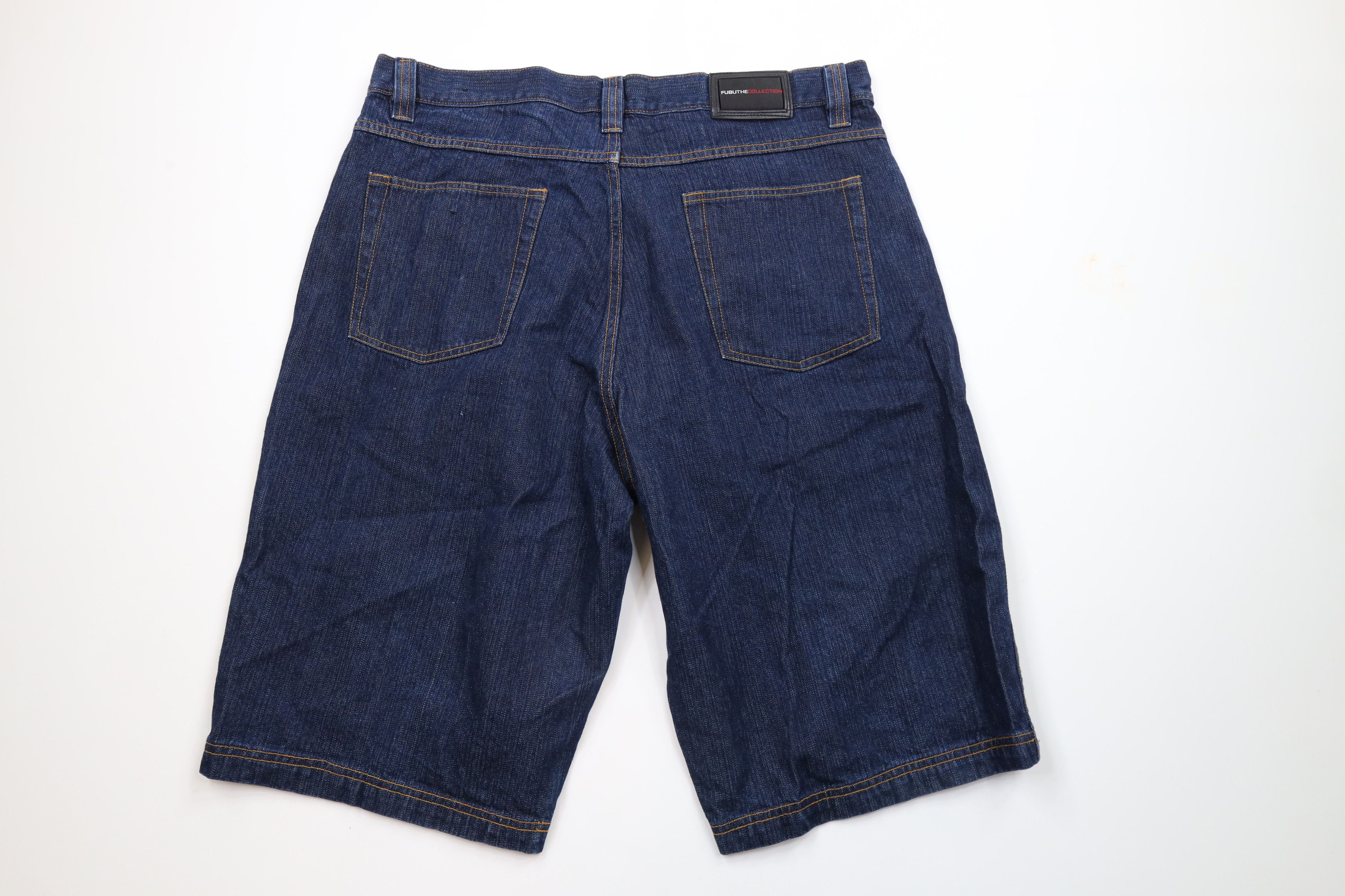 Fubu × Vintage Vintage 90s Fubu Out Baggy Fit Denim Jean Shorts Jorts Blue Size US 38 / EU 54 - 7 Thumbnail