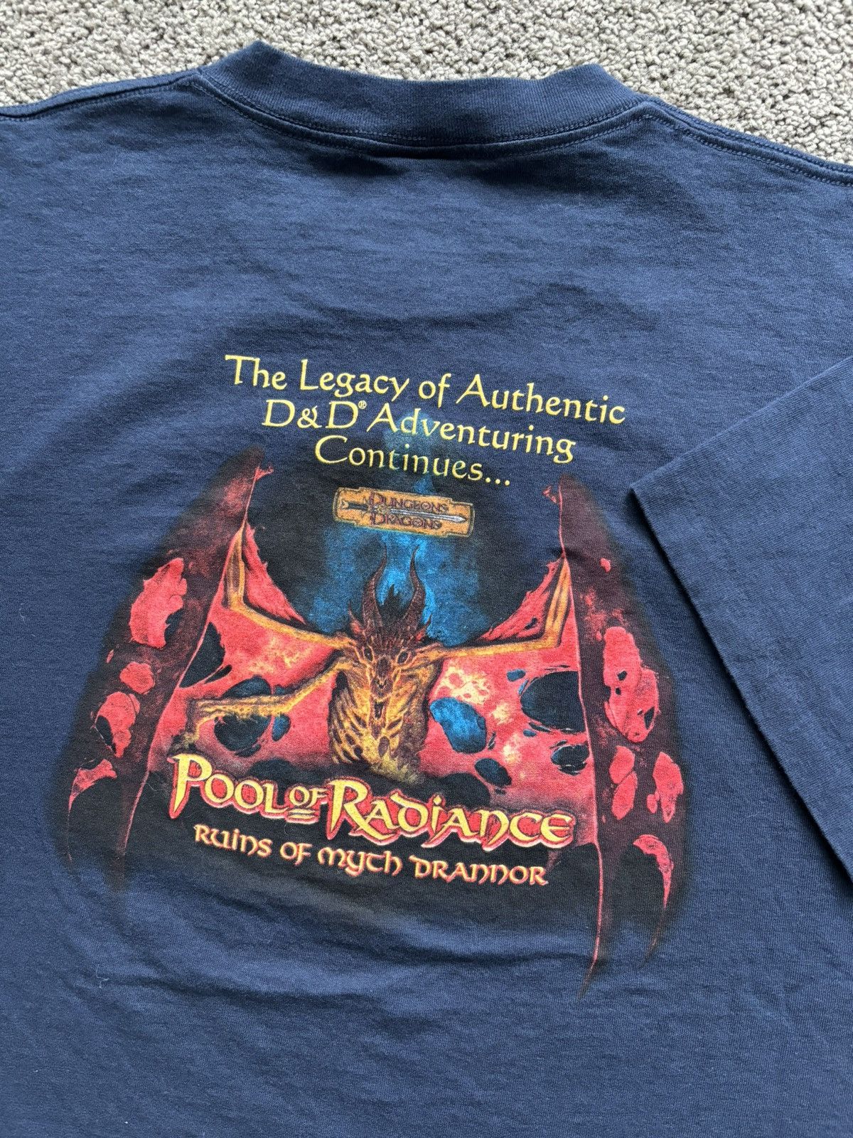 image of Crazy Vintage 90's Dungeons And Dragons Shirt in Navy, Men's (Size XL)