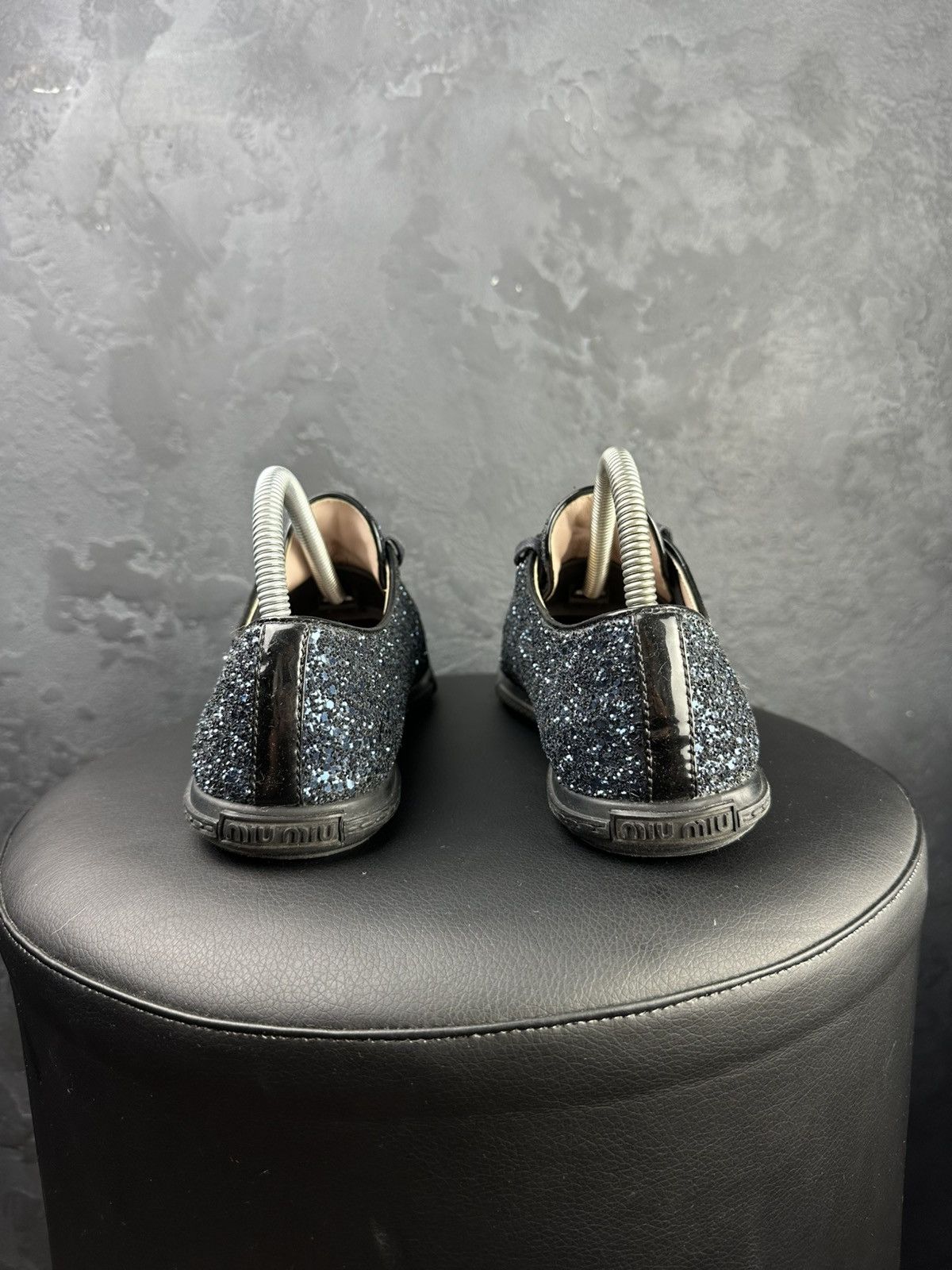 Miu Miu Miu Miu Glitter Dark Blue Studded Blue Trainer Sneakers Size US 10 / IT 40 - 7 Thumbnail