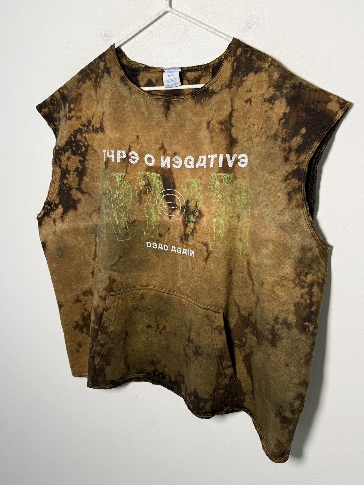 Band Tees Type O Negative “Dead Again” Bleached Sleeveless Hoodie Size US XL / EU 56 / 4 - 2 Thumbnail