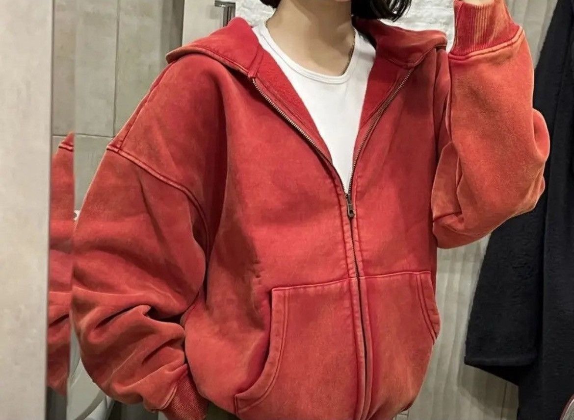 Japanese Brand × Vintage ♥️ Acid washed faded Zippered Oversized Hoodie Size US L / EU 52-54 / 3 - 3 Thumbnail
