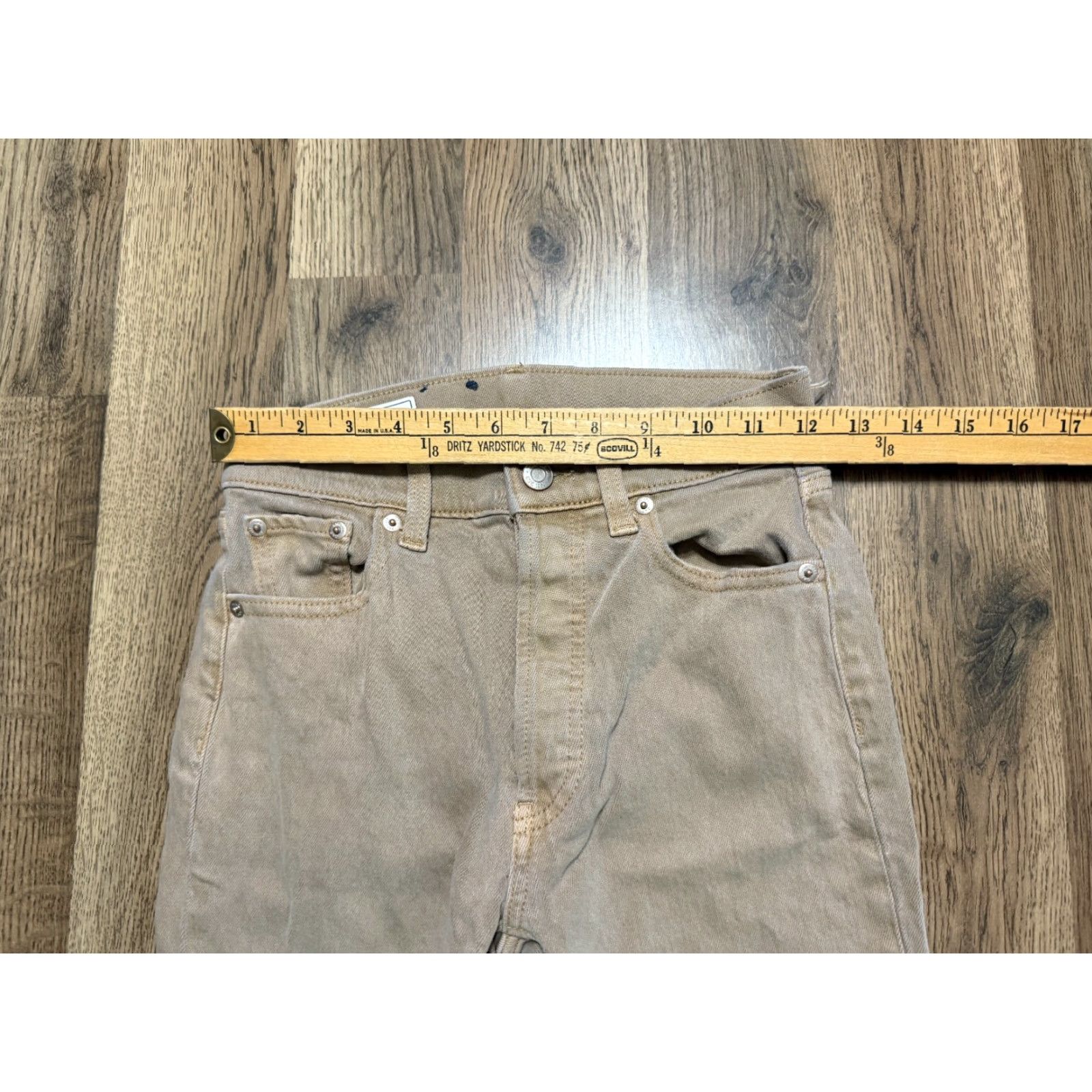 Gap VINTAGE GAP Jeans, Cheeky Straight High Rise, 24/00R, Brown, Raw Hem, 25 in Inseam, 5-Pocket Design, Denim, Regular, Women Size 42" / US 20 - 4 Thumbnail