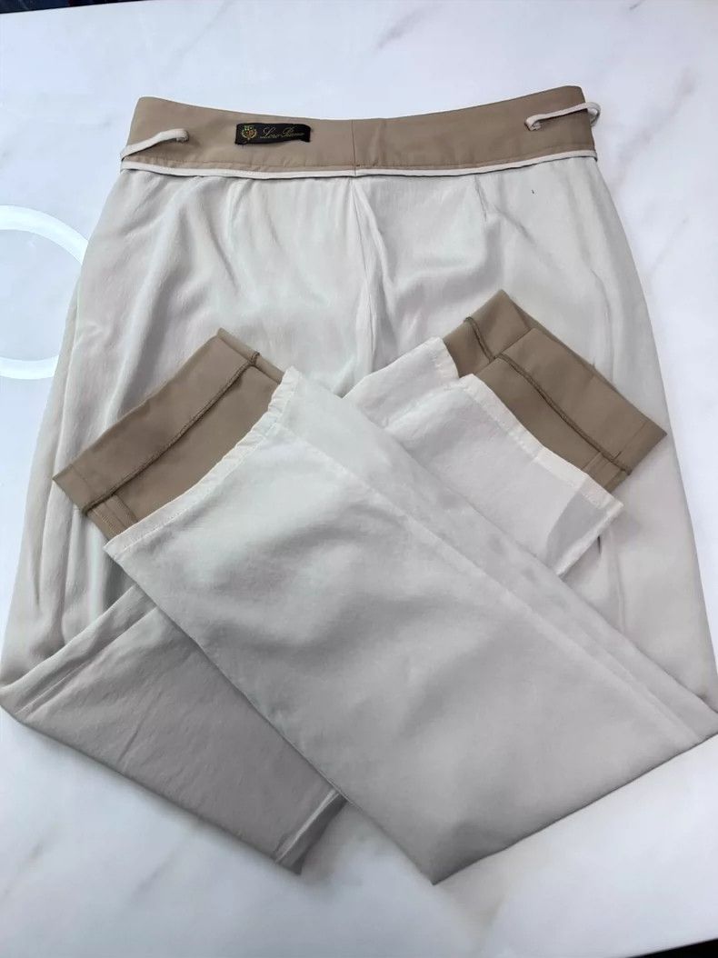 Loro Piana LORO PIANA Lamb and silk double legged trousers. Casual tr Size US 26 / EU 42 - 6 Thumbnail