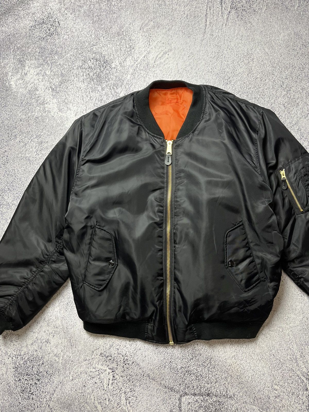 Vintage Vintage Black Reversible Bomber Jacket MA1 Size US XL / EU 56 / 4 - 4 Thumbnail