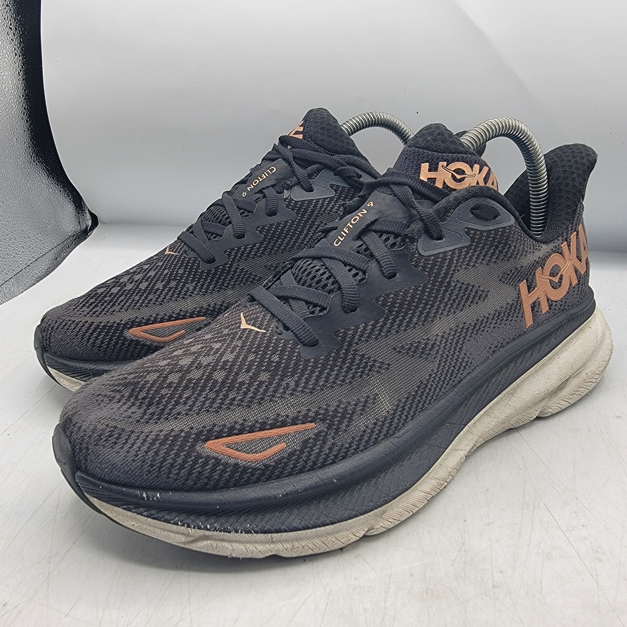 Hoka Hoka One One Clifton 9 Womens 9 B Black Running Shoes Athlet Size US 9 / IT 39 - 3 Thumbnail