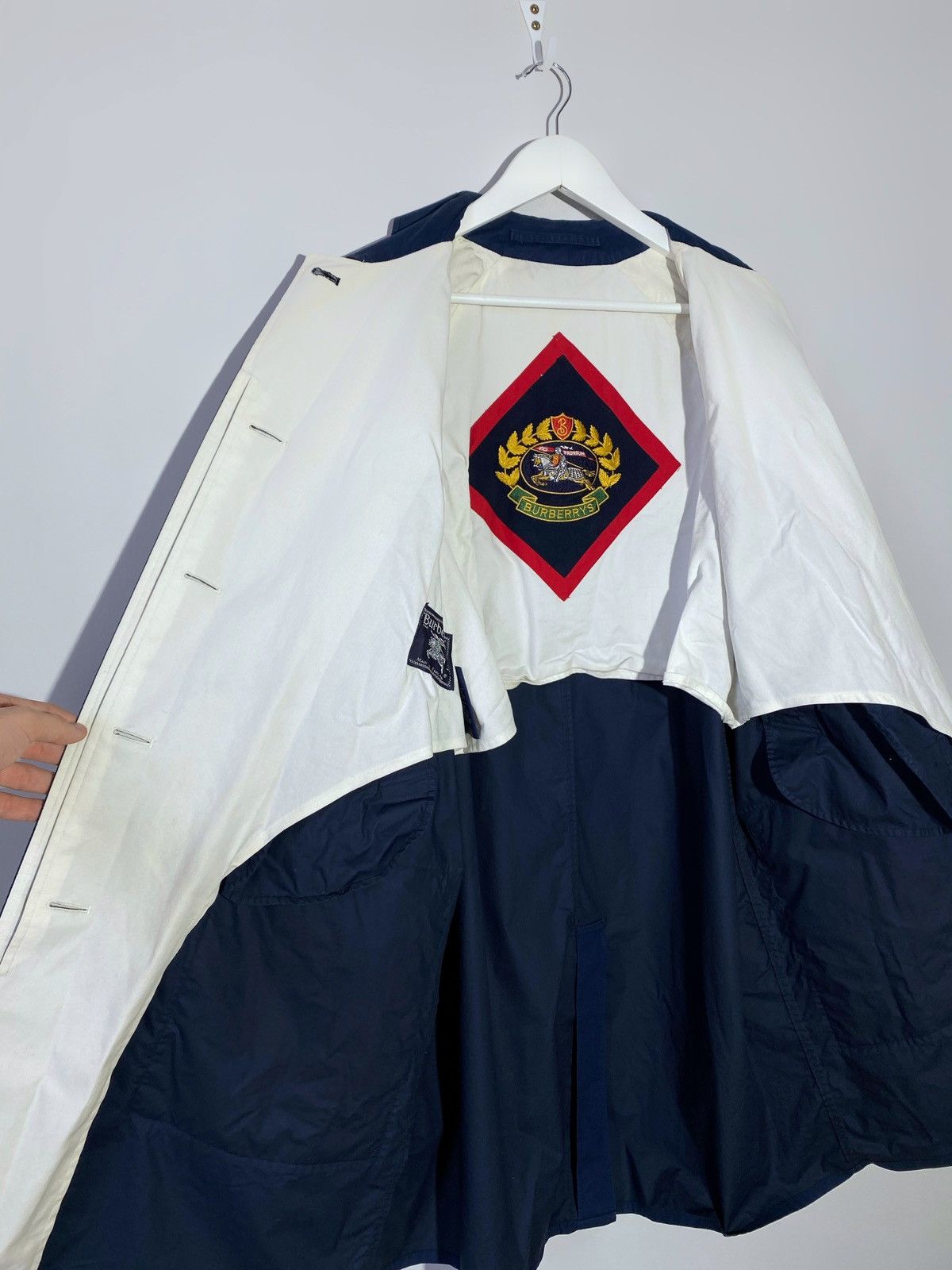 Burberry Vintage 1990s Burberry’s Navy Coat Jacket Japanese Vibes Size US M / EU 48-50 / 2 - 13 Thumbnail
