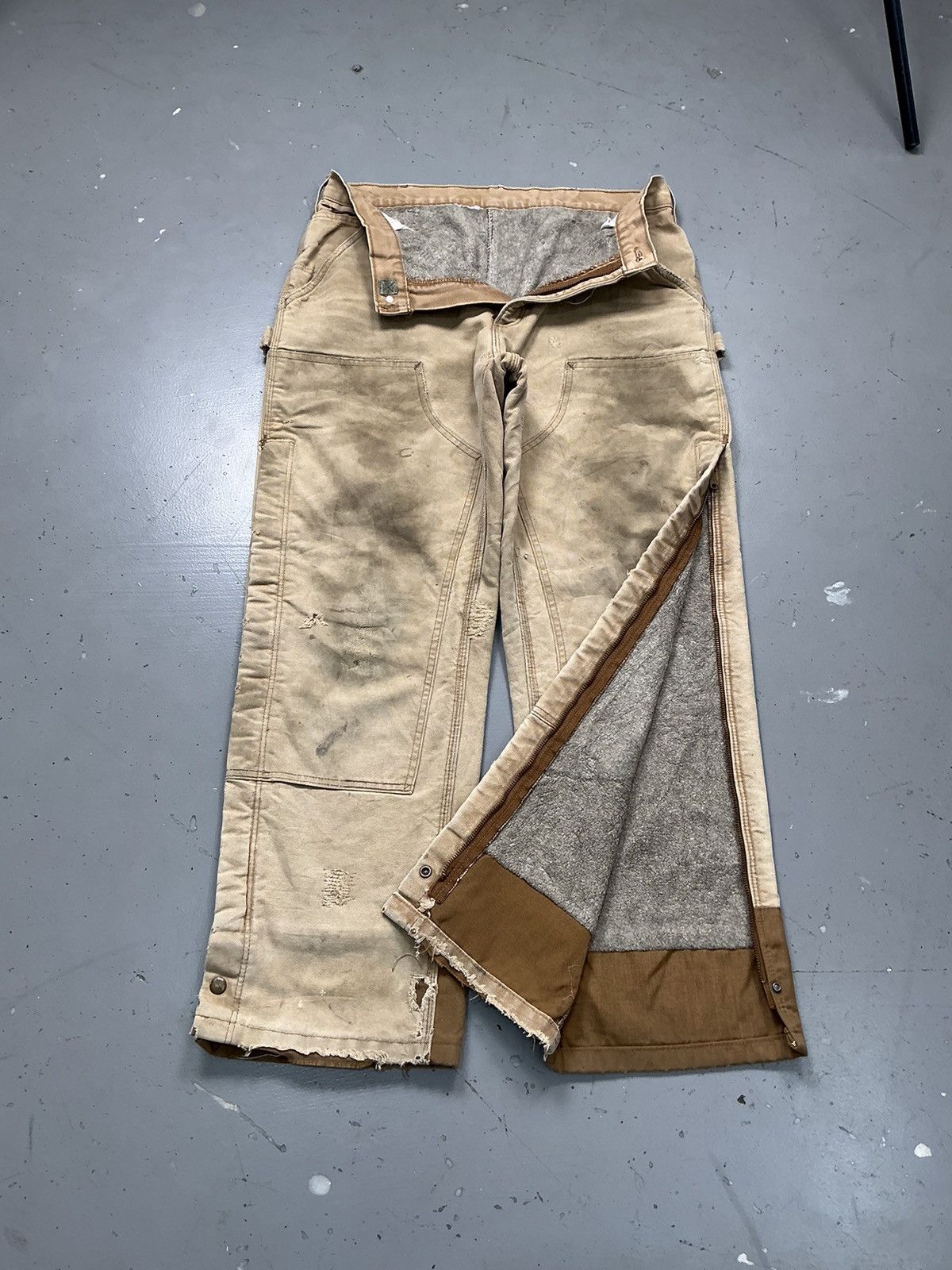 Carhartt Vintage sunfade Carhartt blanket line double knee denim