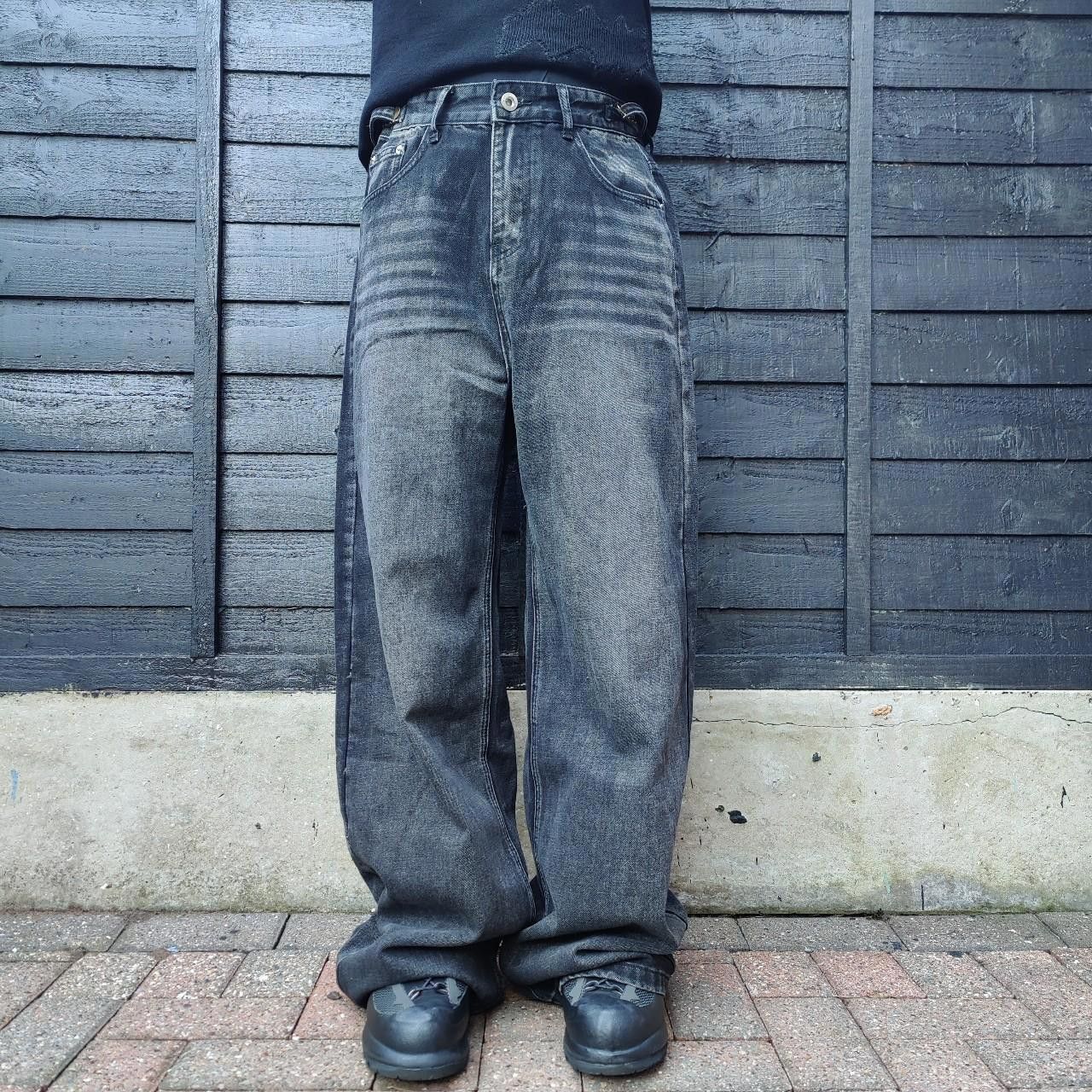 Other Japanese Black Heavy Faded Baggy Jeans Size US 32 / EU 48 - 1 Thumbnail