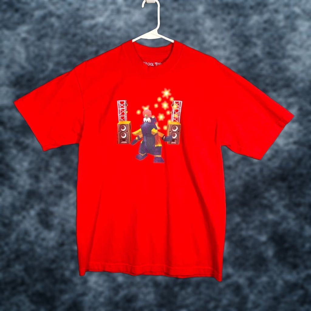 Vintage Krool Toys Mens T-Shirt Red Graphic Cartoon Design Short Sleeve Crew Neck M Medium Shirt Mens Red Graphic T Shirt Krool Toys Size US M / EU 48-50 / 2 - 1 Thumbnail