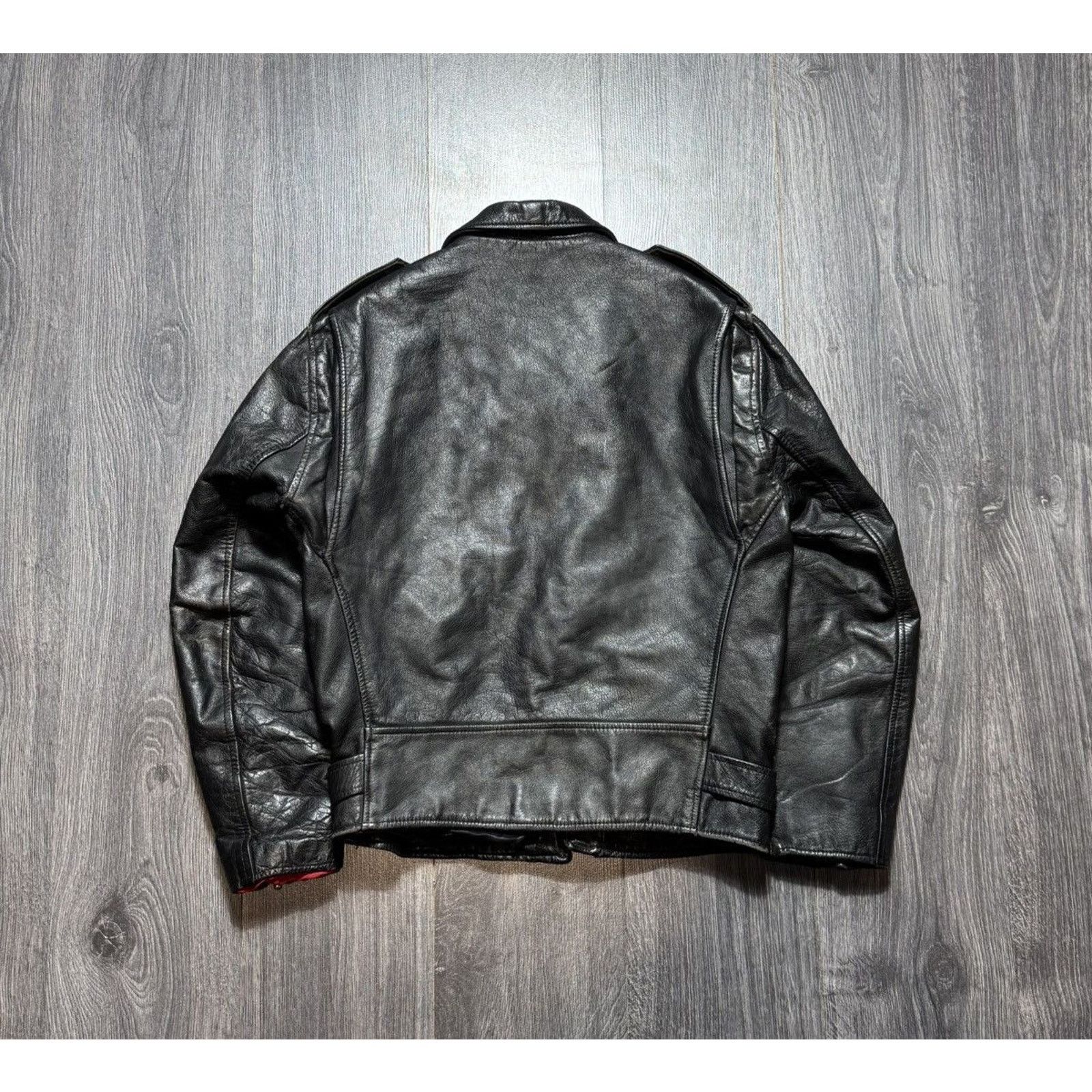 Genuine Leather 90s Vintage Leather Biker Distressed Jacket Size US M / EU 48-50 / 2 - 8 Thumbnail