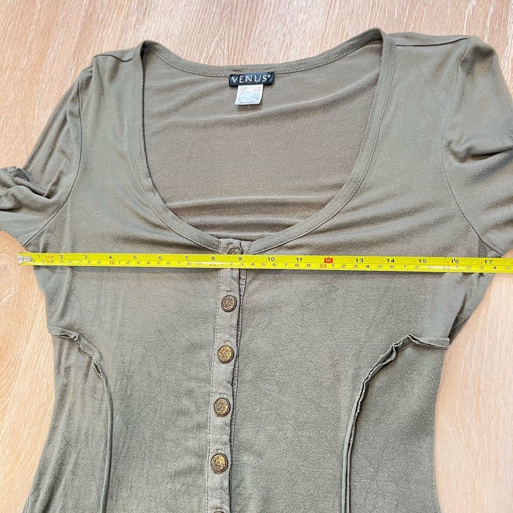 Venus Venus Deconstructed Exposed Contour Seams Long Sleeve Moss G Size XS / US 0-2 / IT 36-38 - 5 Thumbnail
