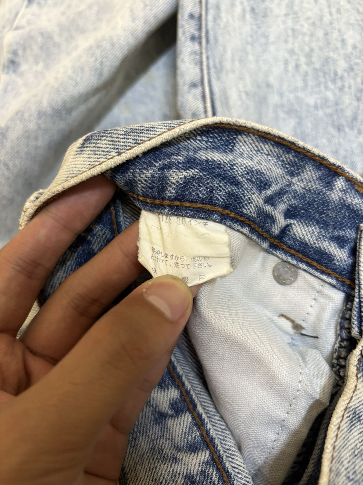 Levi's Vintage 90s Levis 701 XX Big E Back Buckle Selvedge Jeans Size US 30 / EU 46 - 16 Thumbnail