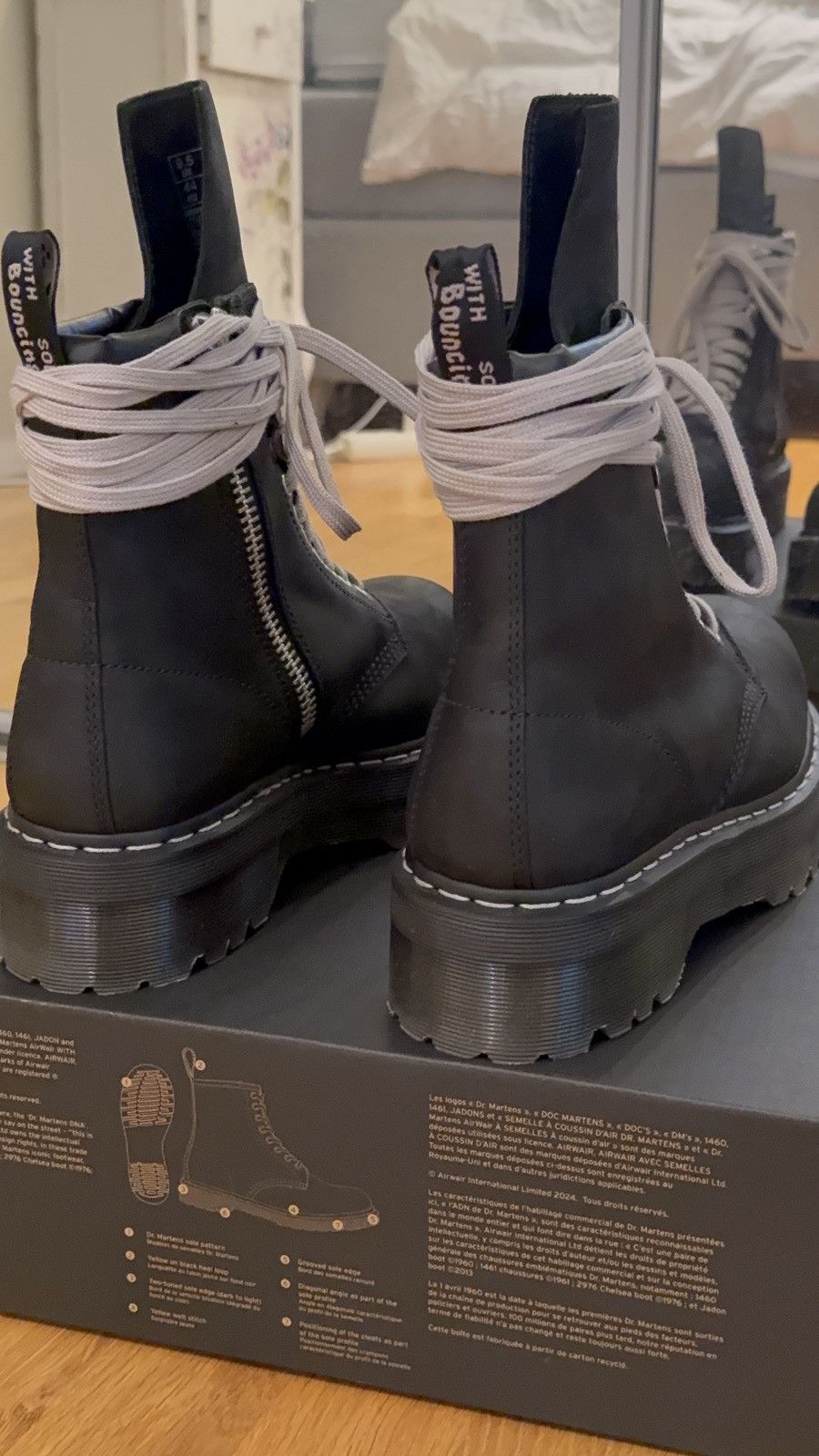 Dr. Martens × Rick Owens Rick Owens Steel Toe Quad Sole 1460 Boots Size US 10.5 / EU 43-44 - 5 Thumbnail
