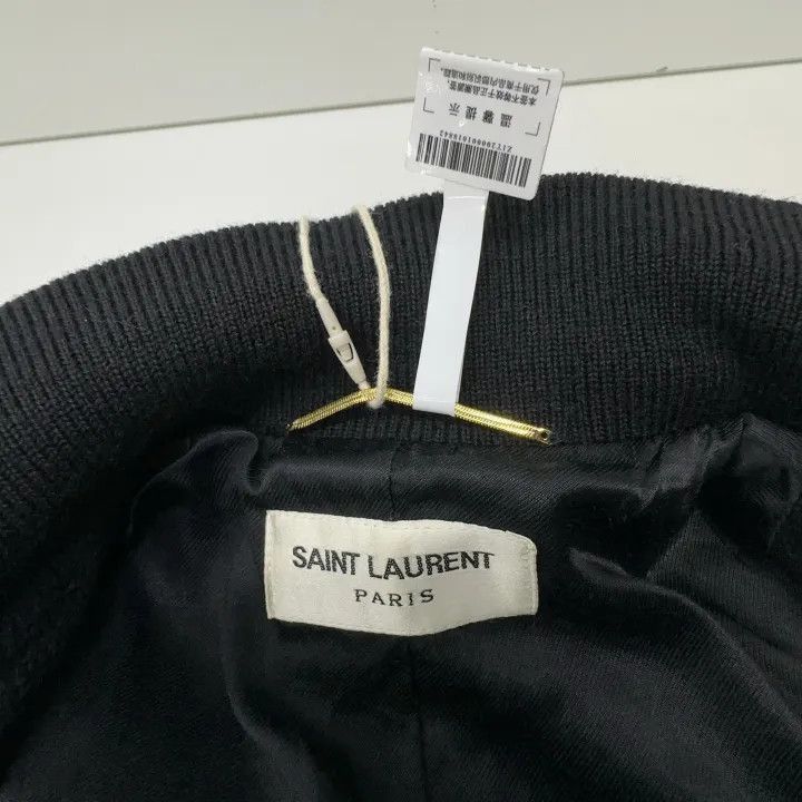Saint Laurent Paris Saint Laurent Black SS22 Teddy Varsity Jacket -2507 Size S / US 4 / IT 40 - 1 Thumbnail