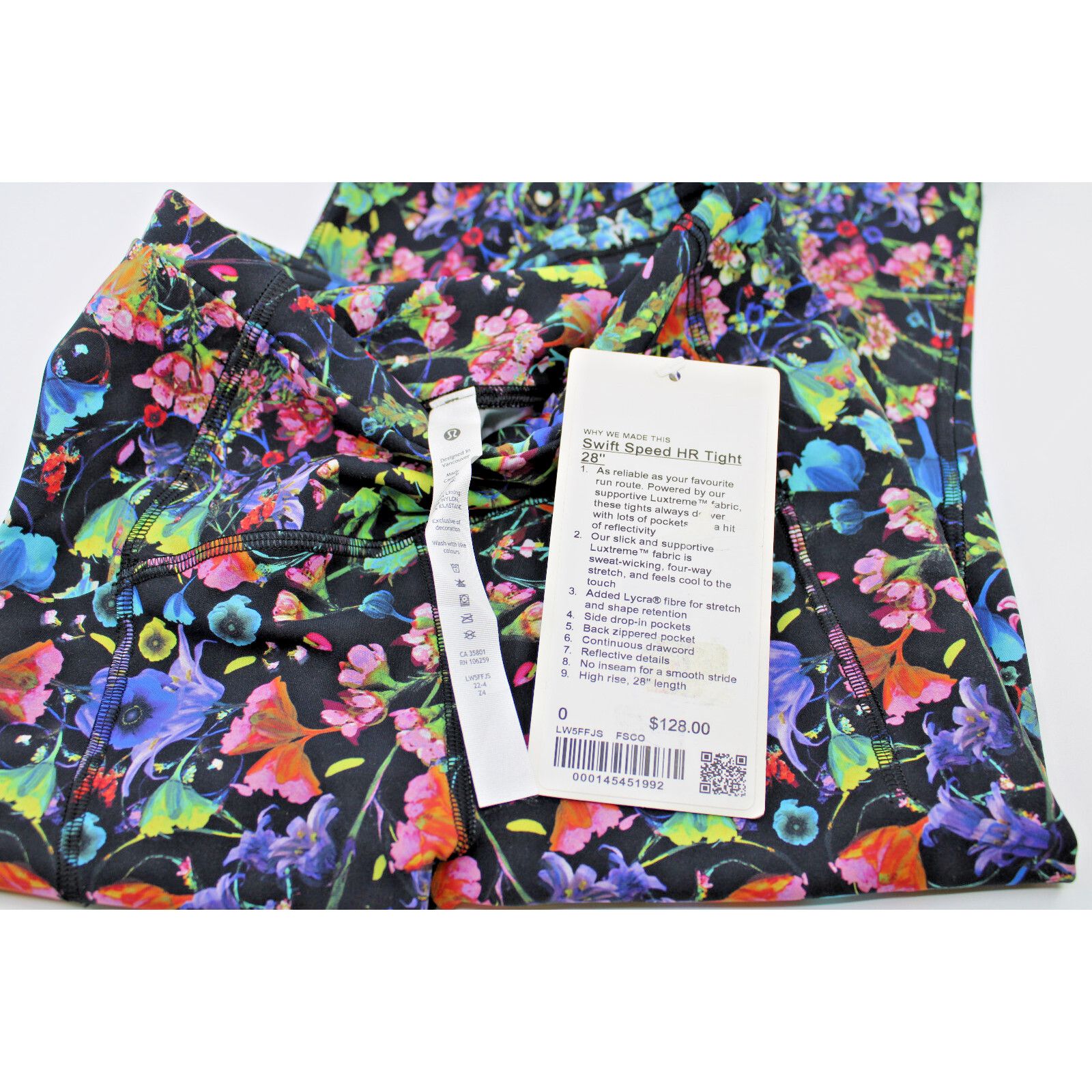Lululemon B2 New Lululemon SWIFT Speed HR Tight 28" Floral Size 0 $128 Size 25" / US 0 / IT 36 - 3 Thumbnail