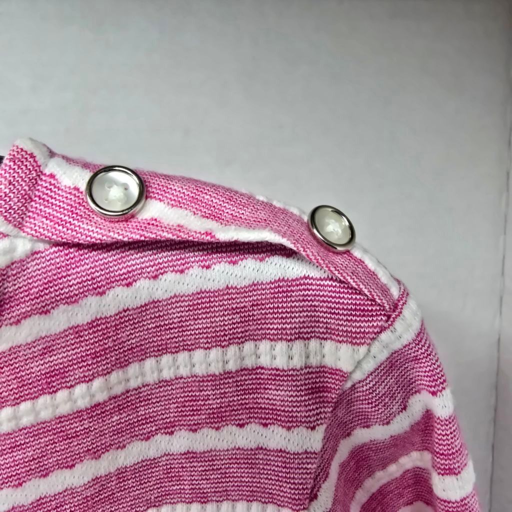 Croft & Barrow Women's Croft & Barrow Pink White Striped Long Sleeve Tee XL Size XL / US 12-14 / IT 48-50 - 6 Thumbnail