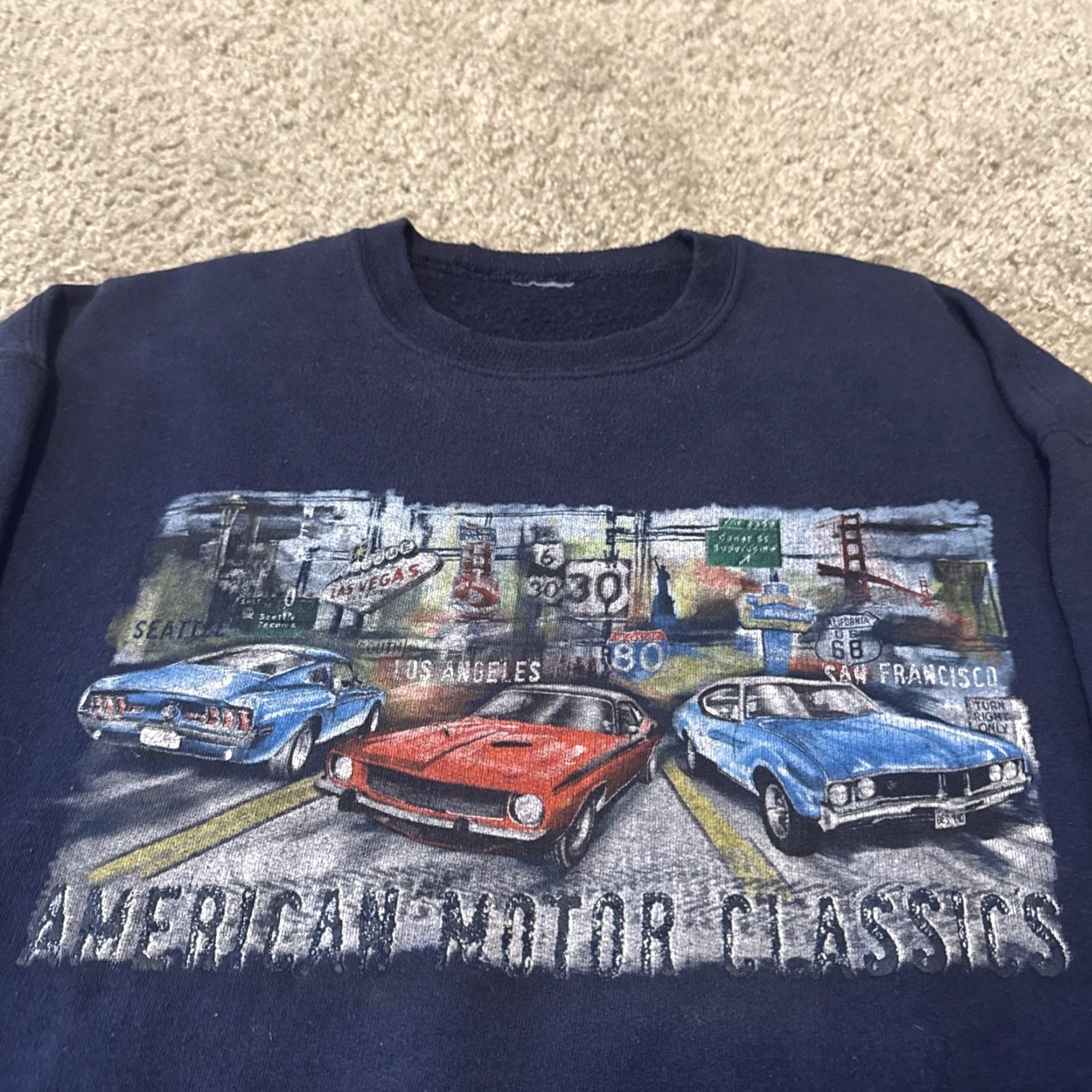 Vintage VINTAGE American Motor Classics Muscle Car Mustang Crewneck Sweatshirt Mens L Blue Long Sleeve Pullover Sweatshirt Size US L / EU 52-54 / 3 - 3 Thumbnail