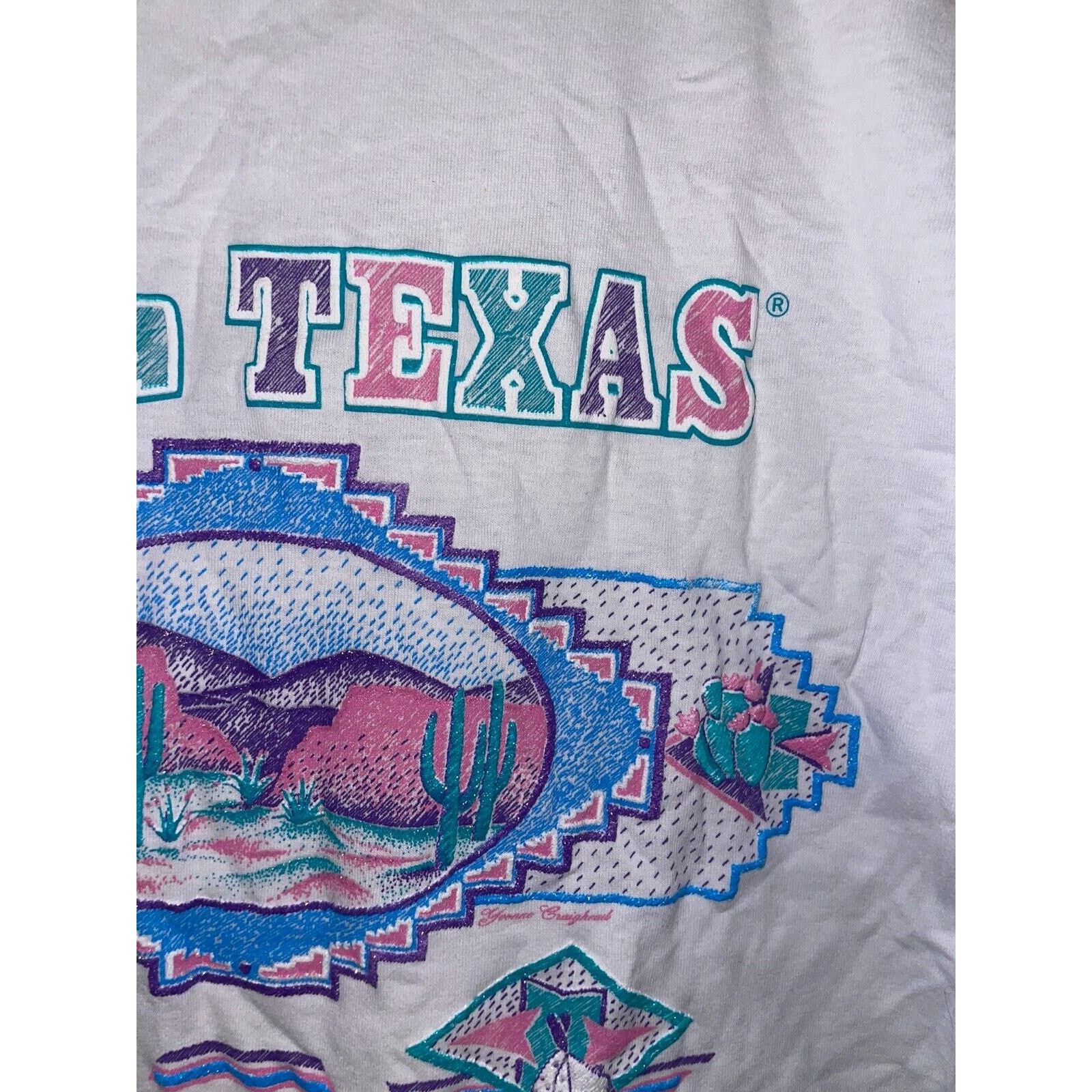 Jerzees Vintage Fiesta Texas San Antonio Shirt Graphic L White Tee Size US L / EU 52-54 / 3 - 4 Thumbnail