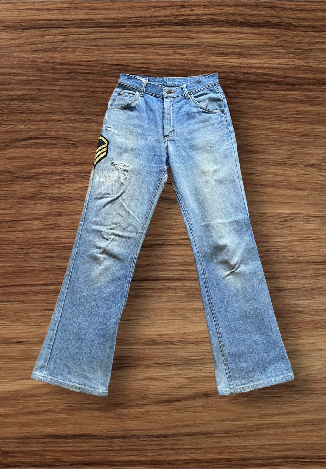If Six Was Nine 🔥FLARE🔥Vintage Lee Riders Flare Distressed Denim Size US 27 - 2 Thumbnail