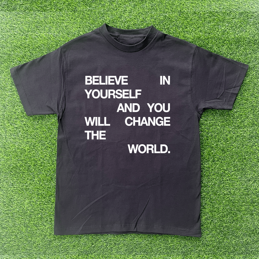 Vintage BELIEVE IN YOURSELF & CHANGE THE WORLD TSHIRT Size US XL / EU 56 / 4 - 1 Preview