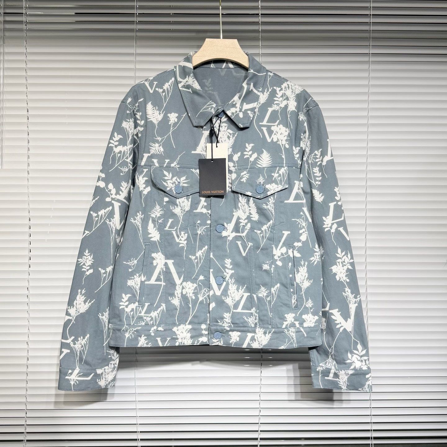 Louis Vuitton LV Blue Plant Print Cotton Jacket Size US L / EU 52-54 / 3 - 1 Thumbnail