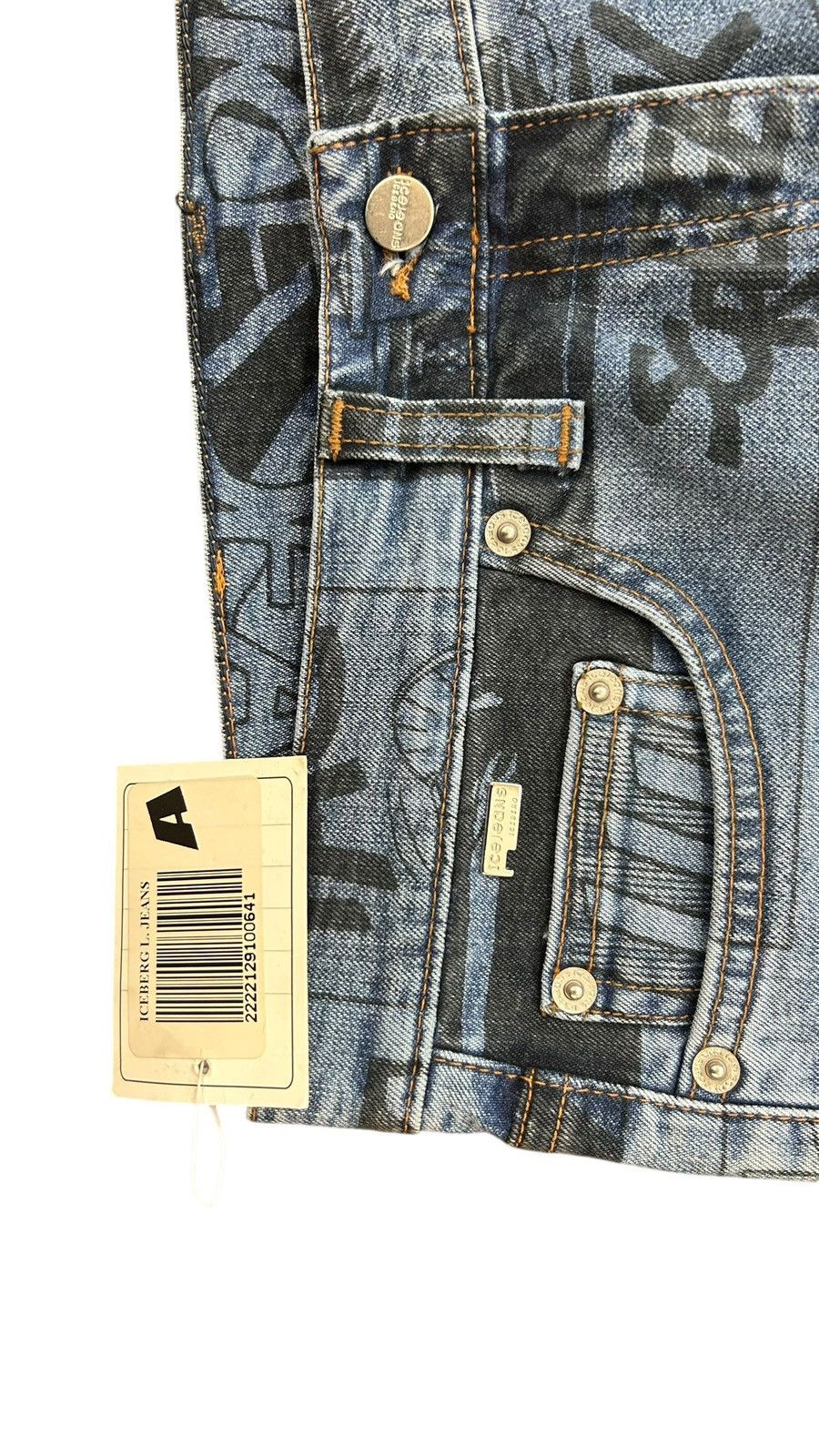 Iceberg Deadstock 90s Iceberg old school Jeans Comic Strip Print - Size 27" / US 4 / IT 40 - 8 Thumbnail