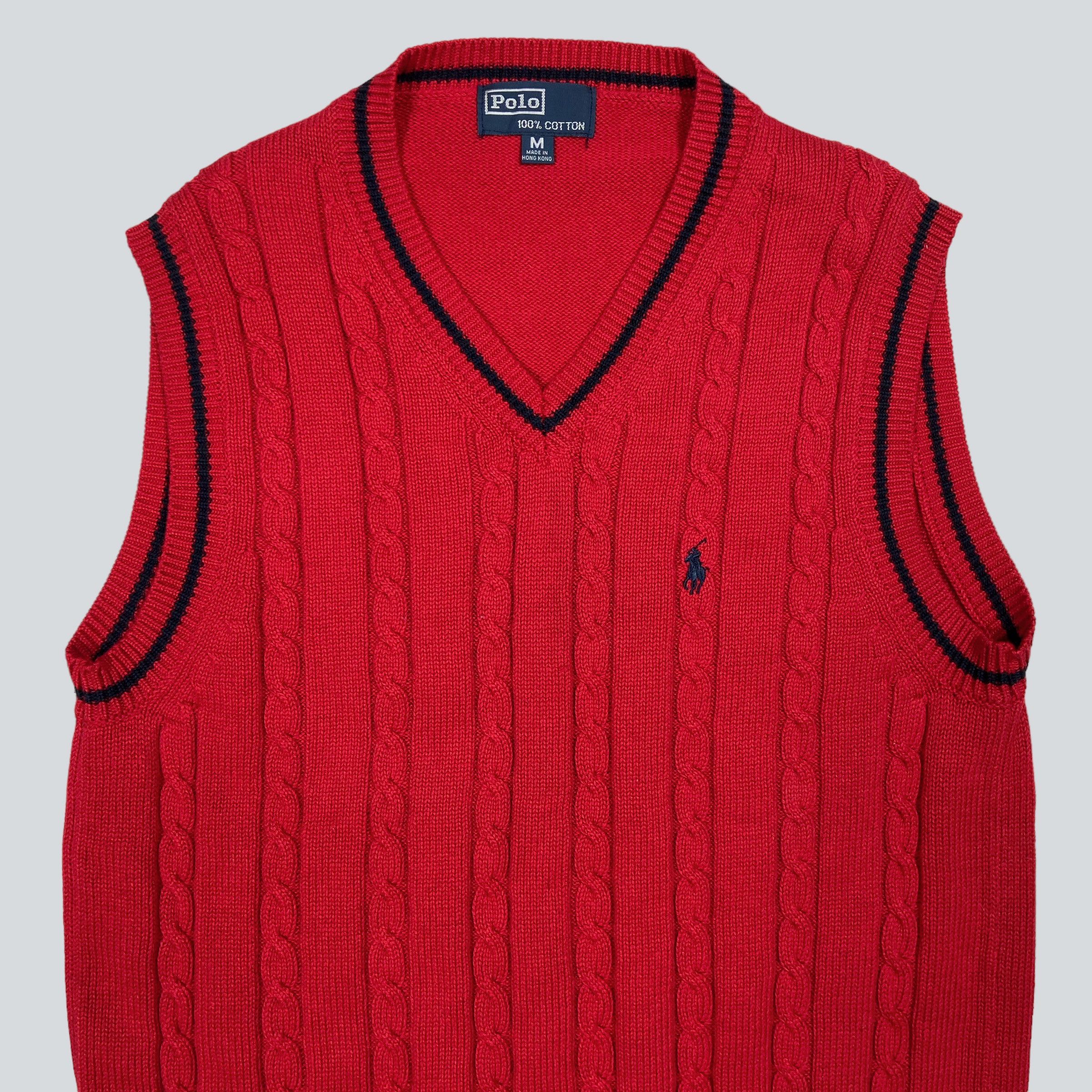 Vintage polo on sale by ralph lauren wool knit sweater Vest Men’s M Made In Hong Kong