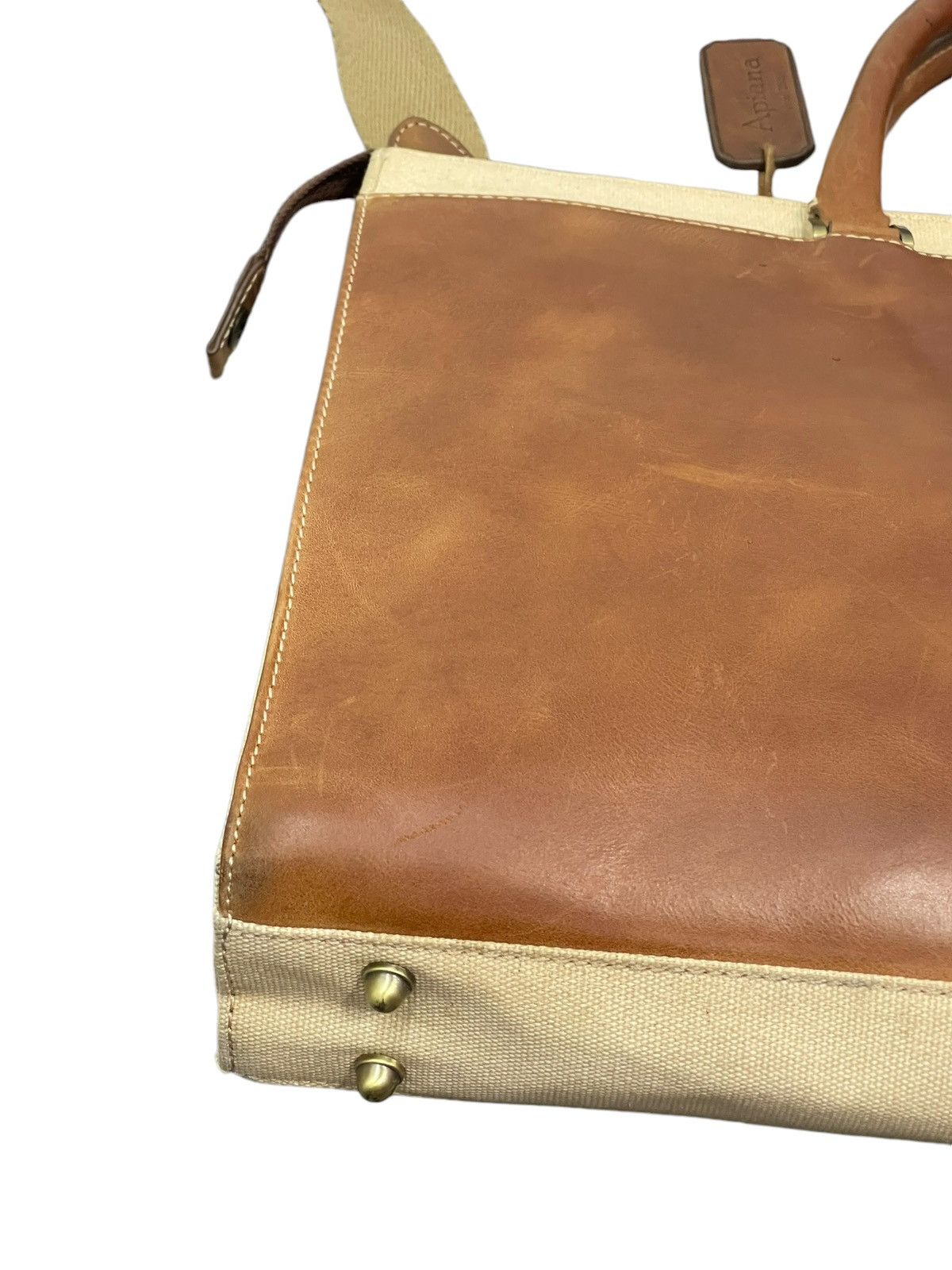 Leather Leather Cotton Canvas Apiana Office Bag 9🟩 Size ONE SIZE - 14 Thumbnail