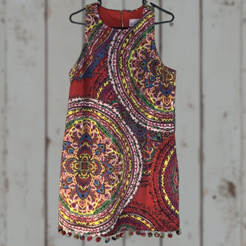 Nicole Miller Nicole Miller Women's Dress Knee Length Sleeveless Paisley Multicolor Party Casual Sheath 12 Size XL / US 12-14 / IT 48-50 - 1 Thumbnail