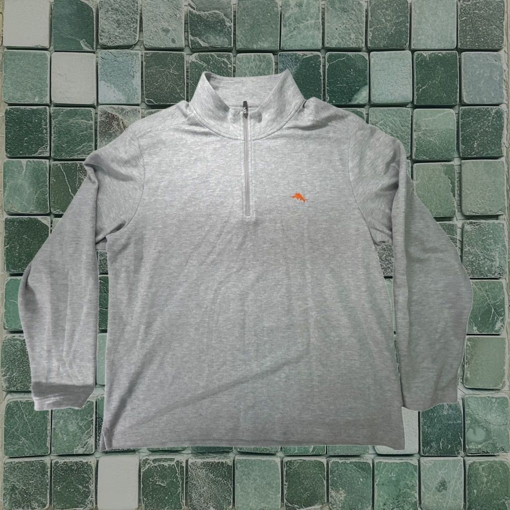 Tommy Hilfiger Men's Gray 1XL Quarter-Zip Pullover Sweatshirt, Men's