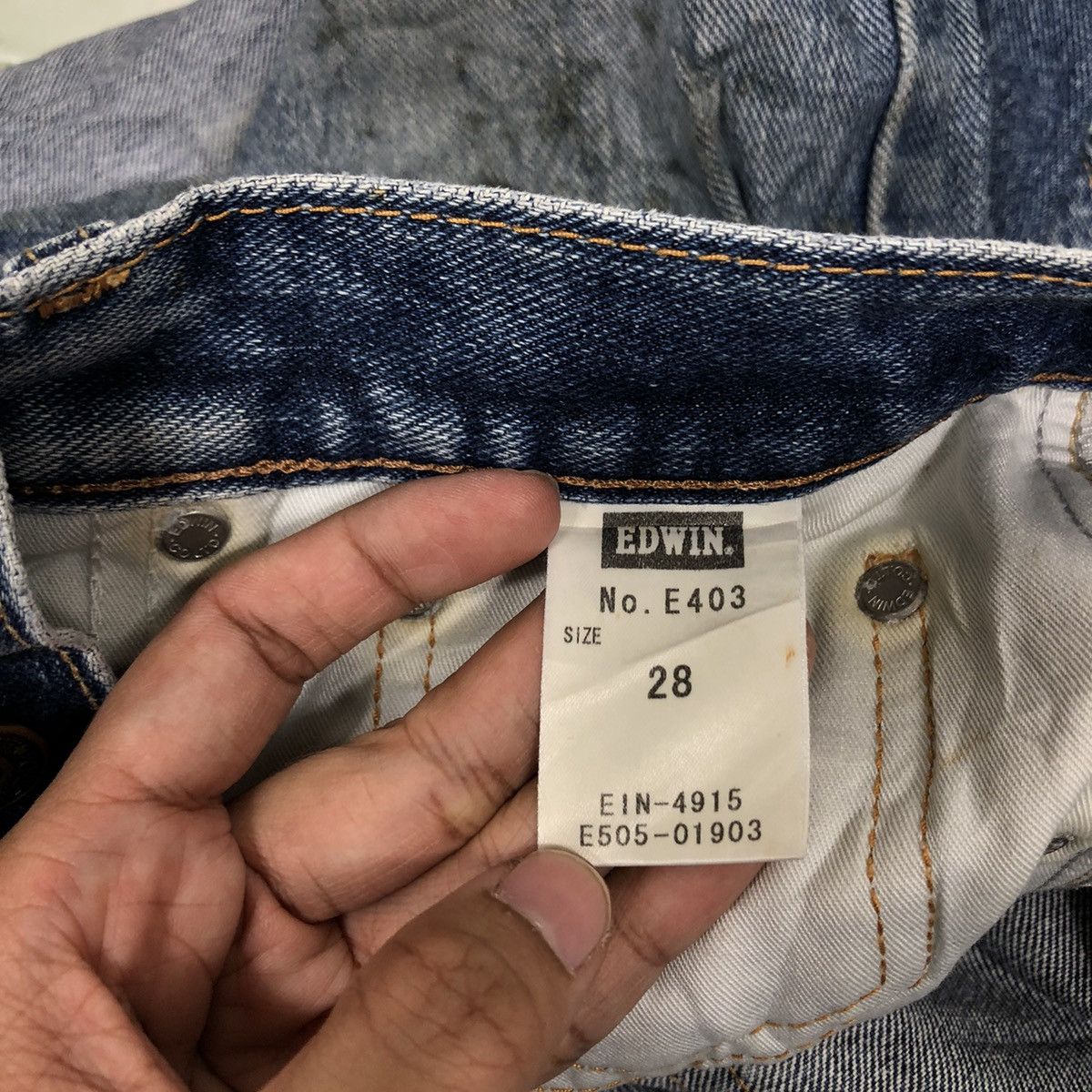 Edwin 🔥90’s EDWIN NO.43 DISTRESSED DENIM JEANS PUNK STYLE Size US 28 / EU 44 - 15 Thumbnail