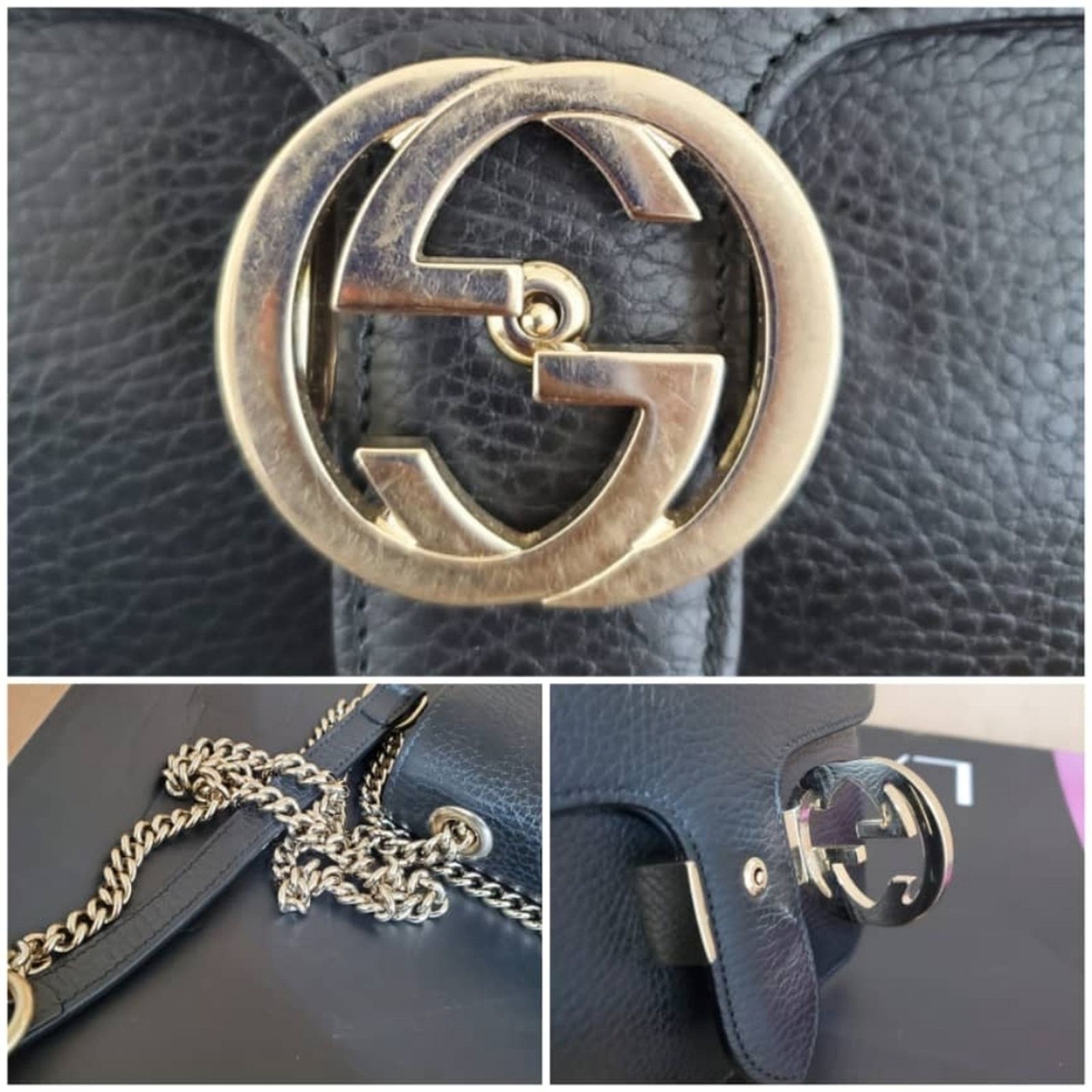 Gucci Auth GUCCI Dollar Calfskin Small Interlocking G Shoulder Bag Size ONE SIZE - 4 Thumbnail